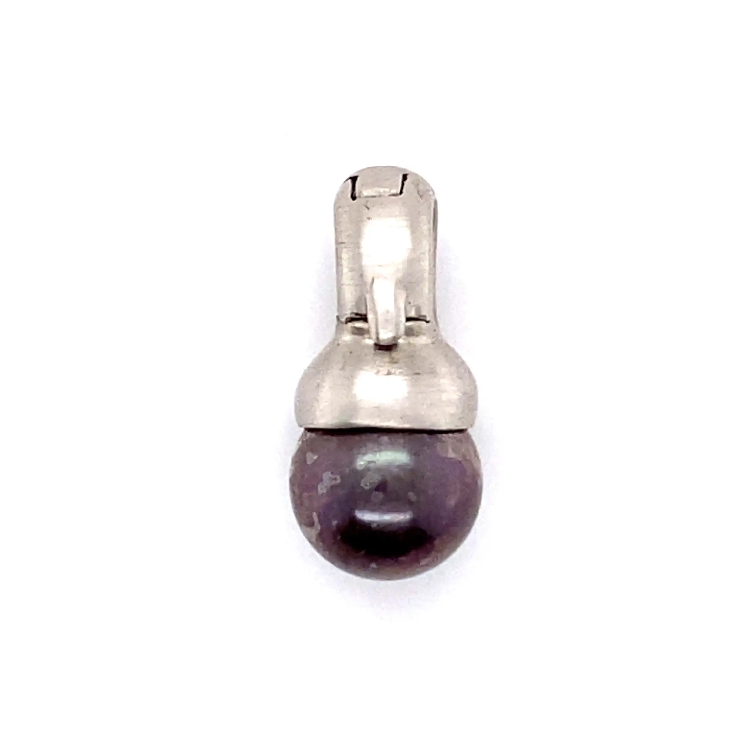 Anhänger/Clip Weißgold mit grauer Perle & Brillanten, graviert mit 0,05ct.