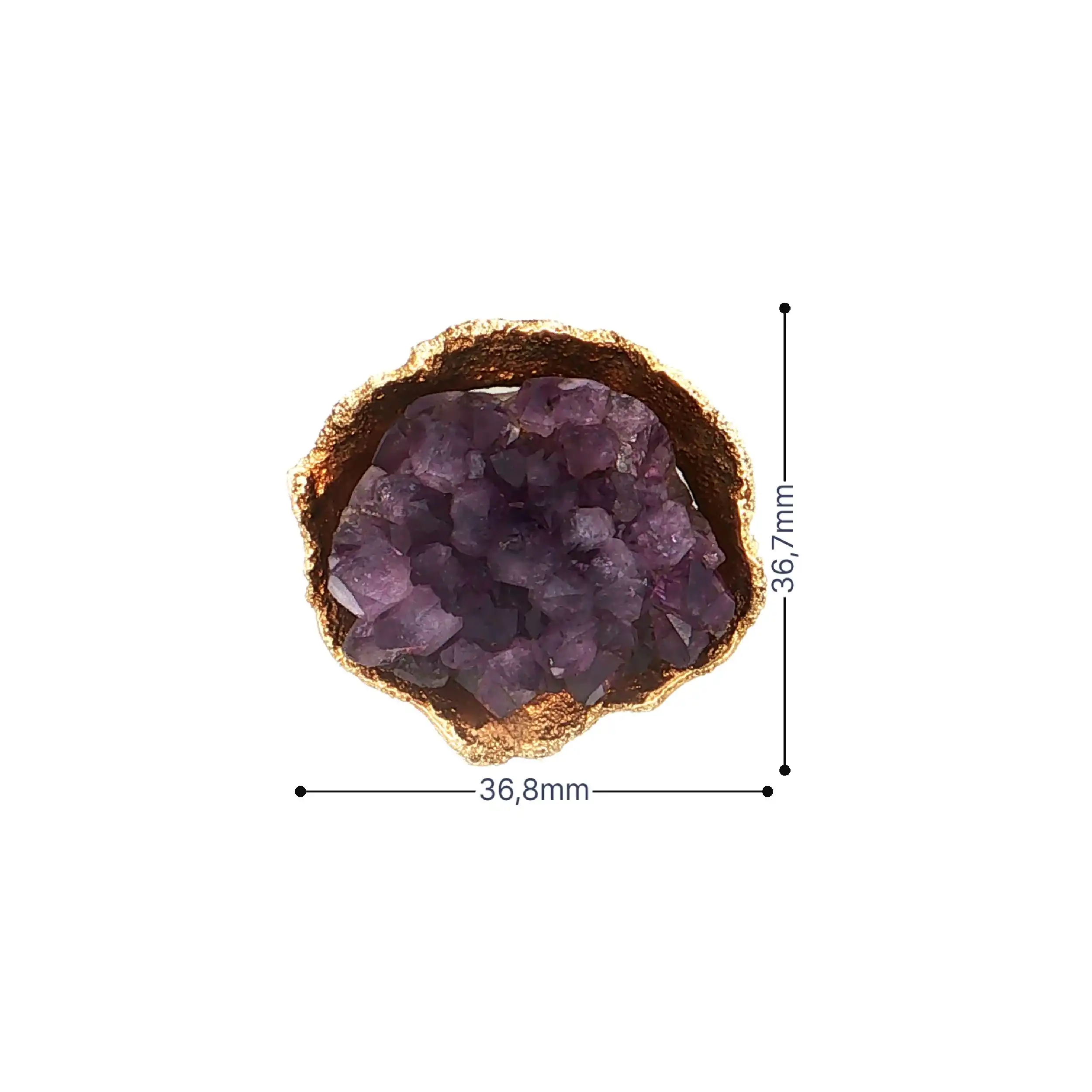 Brosche Gelbgold mit Amethyst Rohstein Brosche Gelbgold mit Amethyst Rohstein