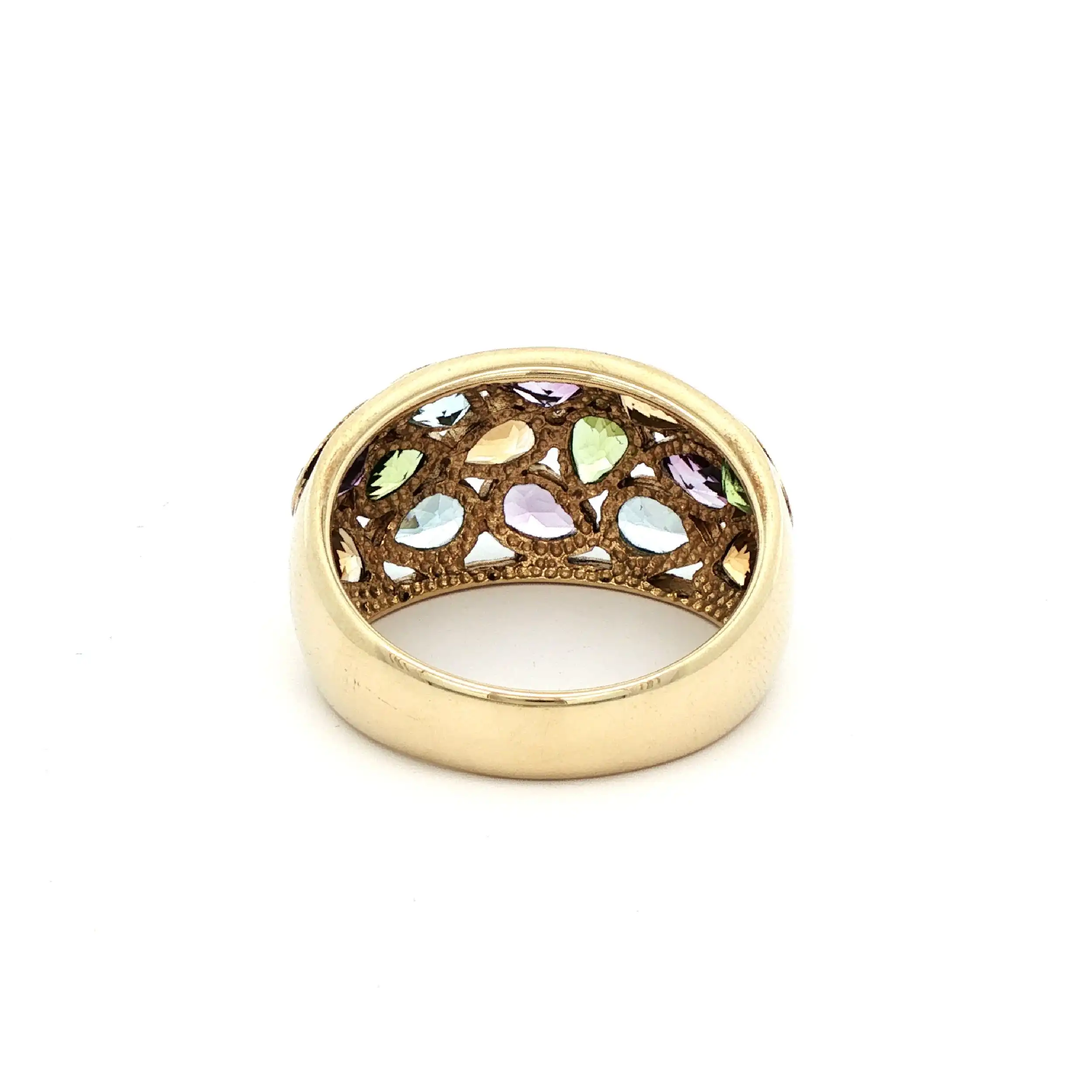 Ring Gelbgold mit diversen Farbsteinen
