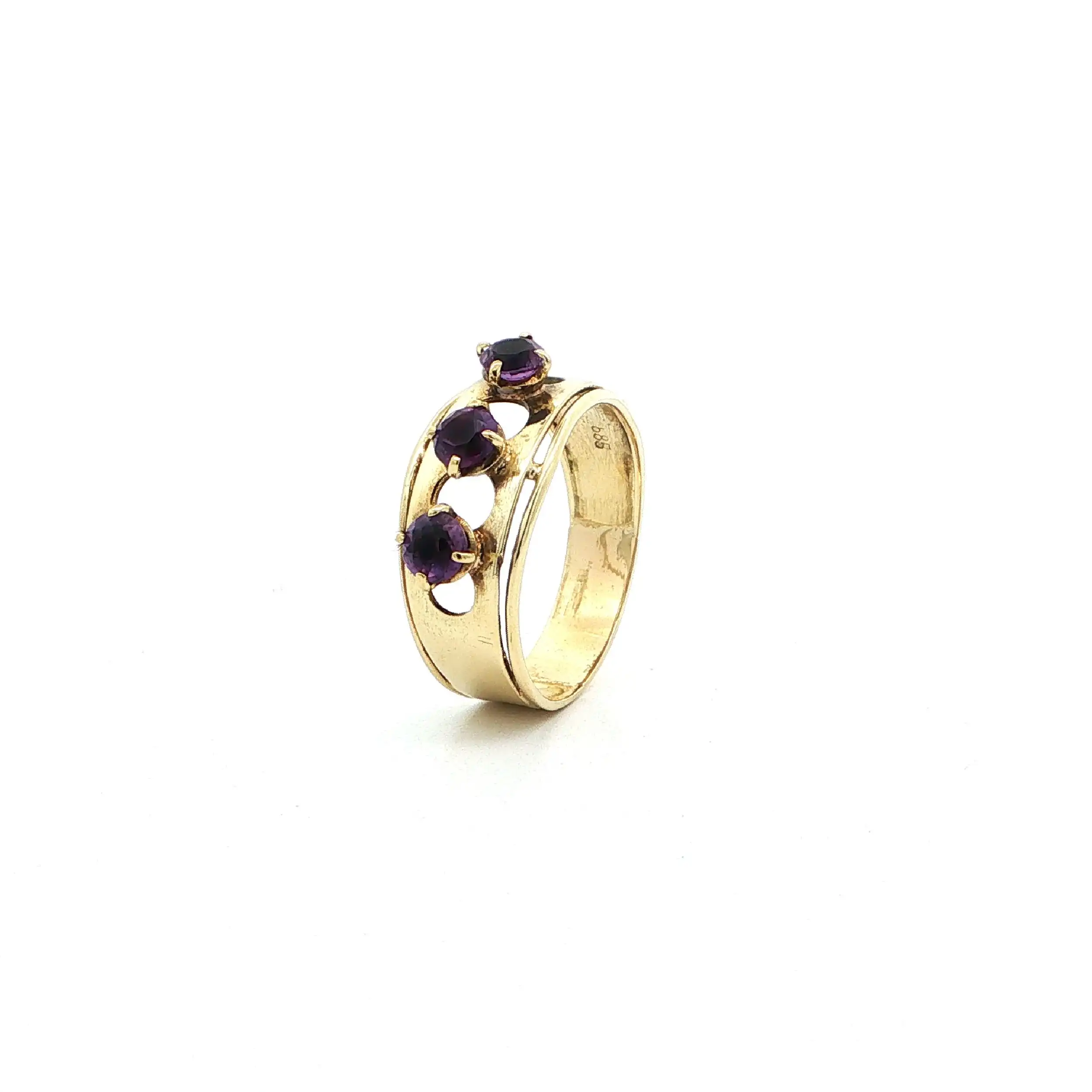 Ring Gelbgold mit Amethysten