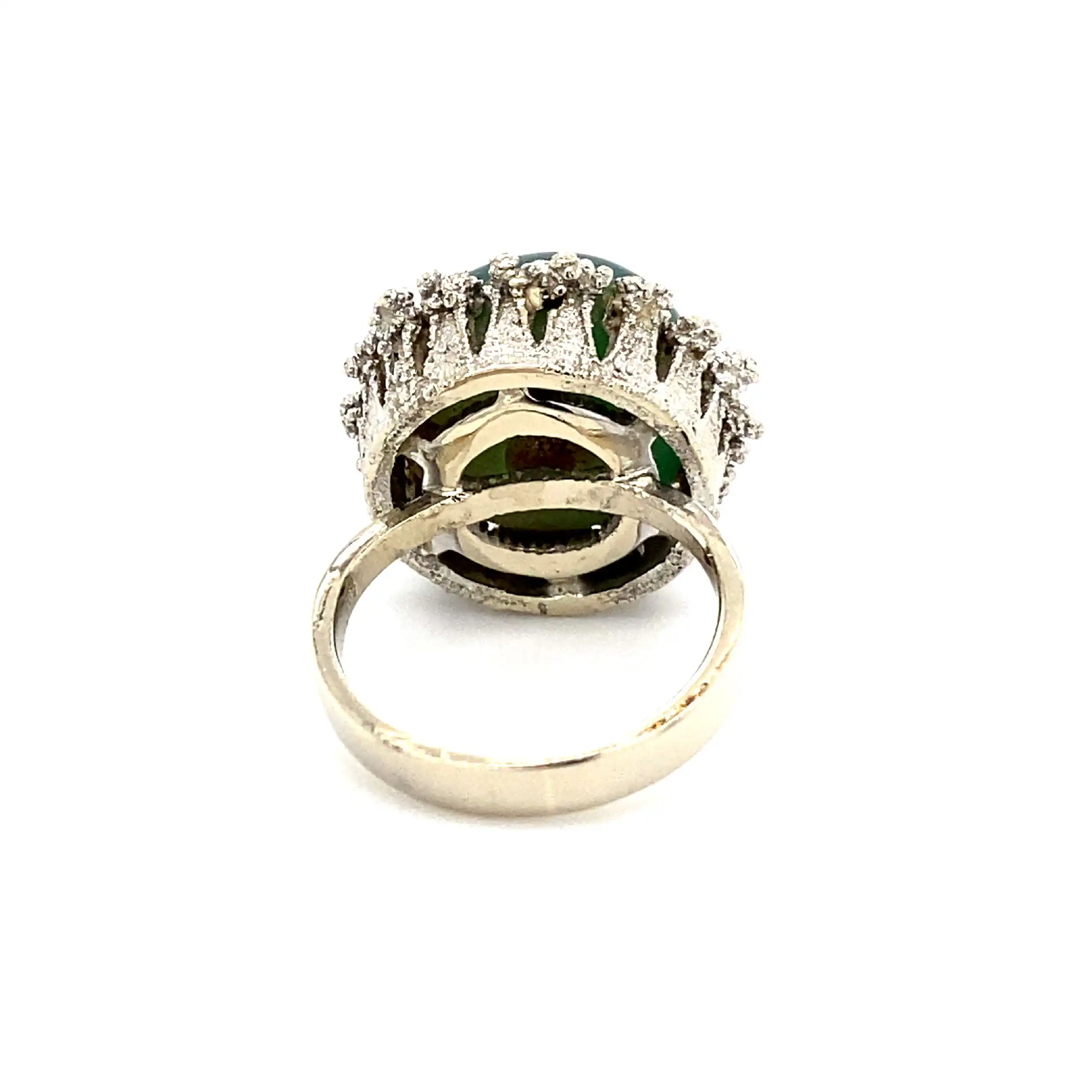 Ring Weißgold mit grünem Farbstein Ring Weißgold mit grünem Farbstein