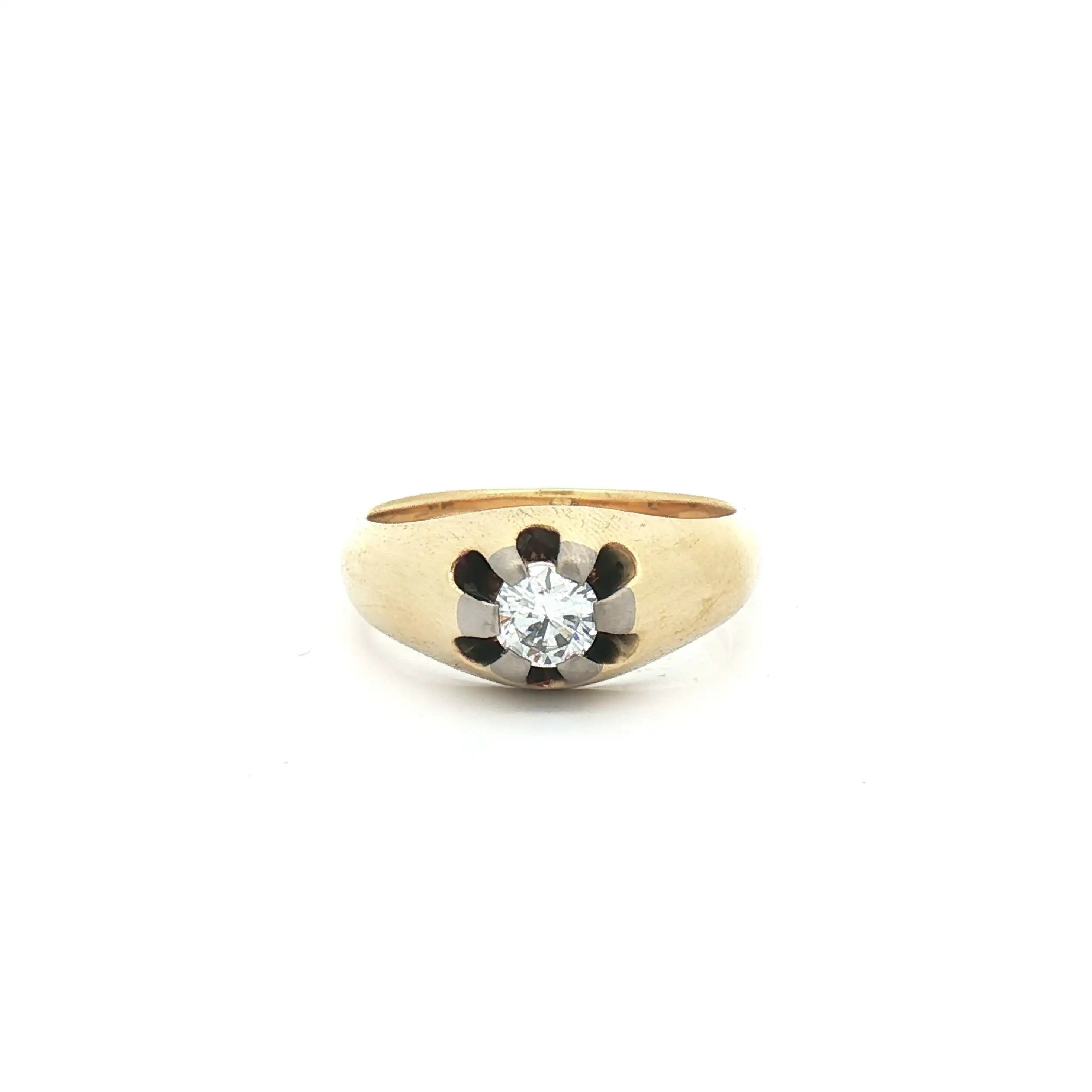 Ring Bicolor mattiert mit Brillant Ring Bicolor mattiert mit Brillant