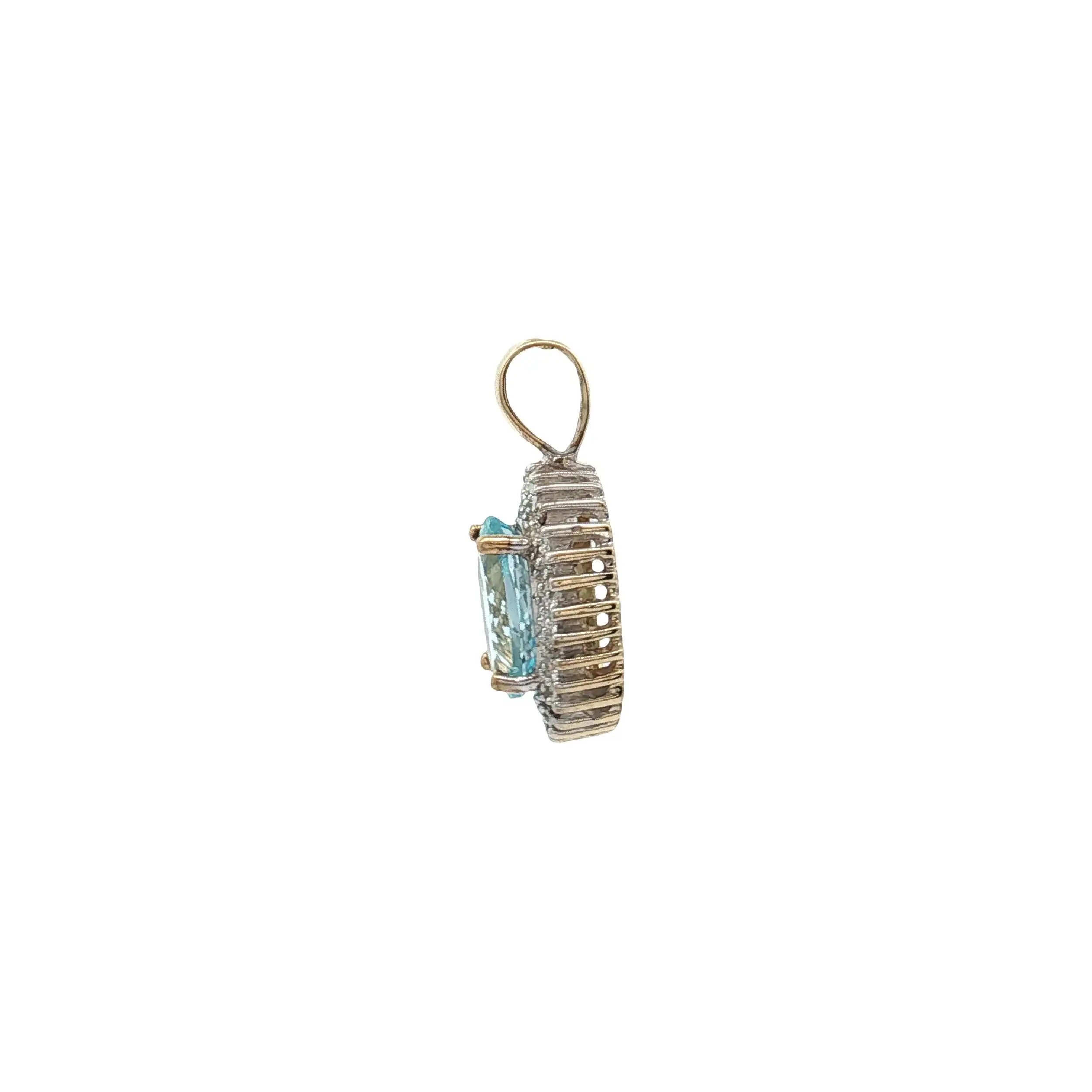 Anhänger Bicolor mit Blautopas und Diamanten