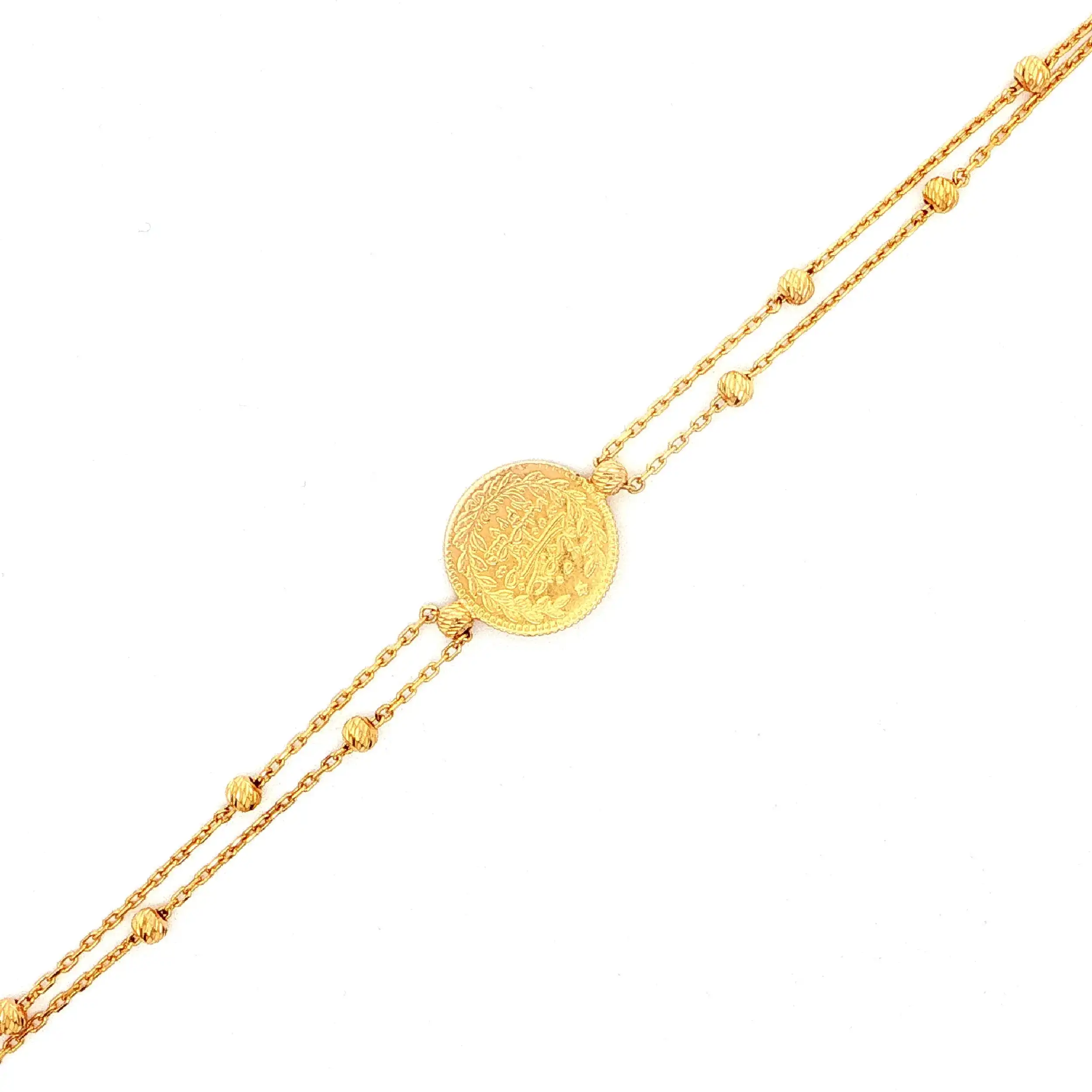 Ankerarmband Gelbgold mit Münze Ankerarmband Gelbgold mit Münze