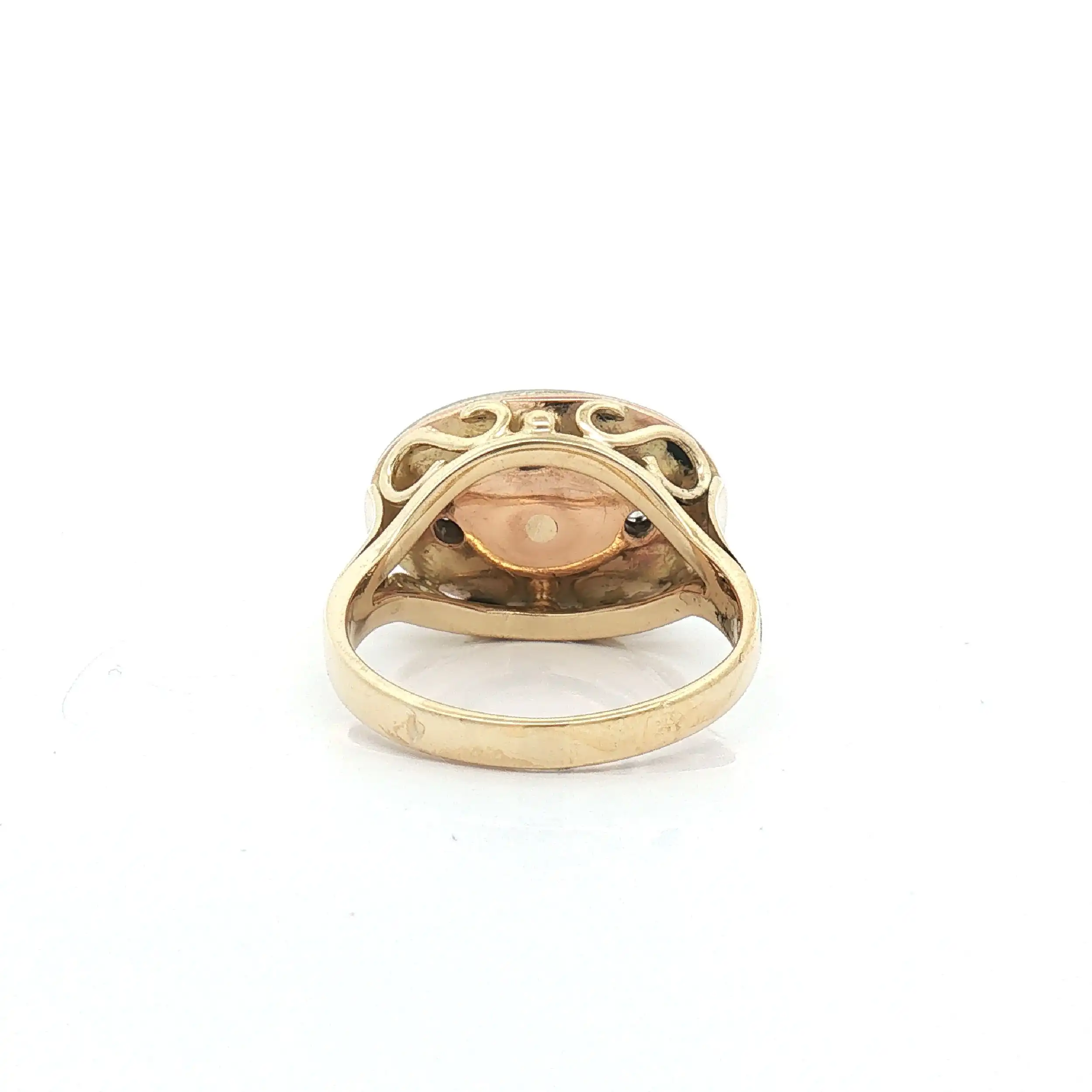 Ring Bicolor mit Brillanten und Perle