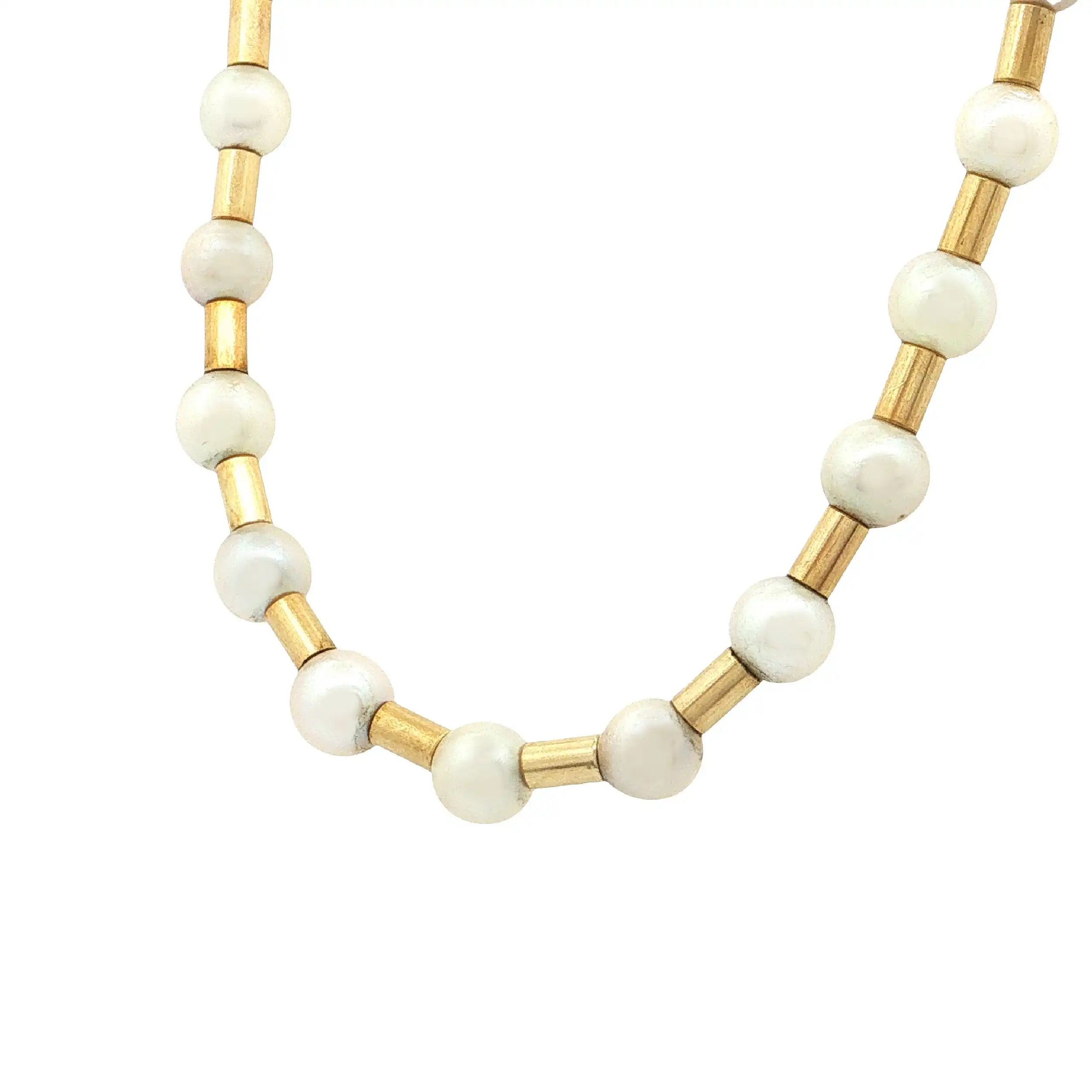 Perlenkette mit Goldelementen Perlenkette mit Goldelementen
