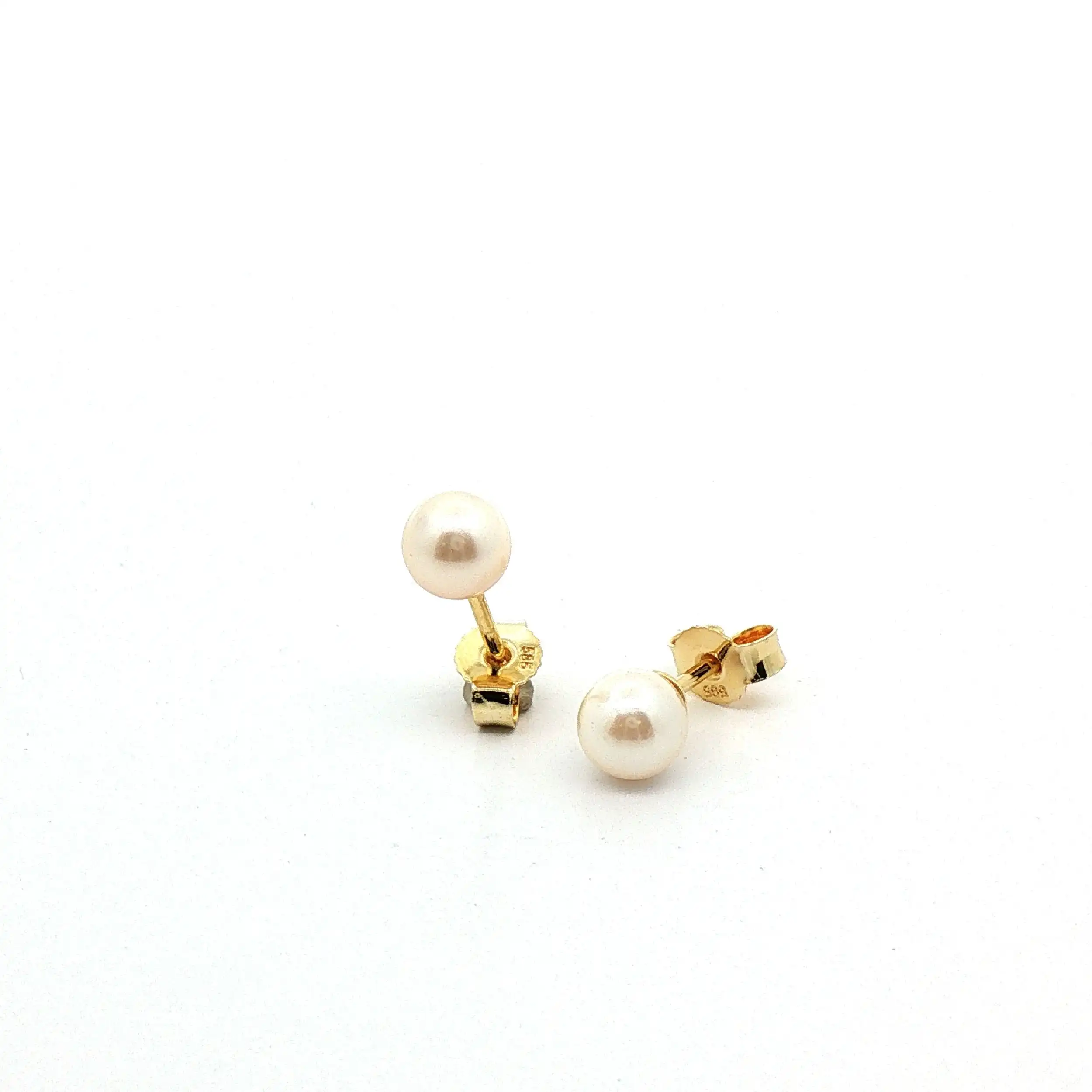 Ohrstecker mit Perle Gelbgold