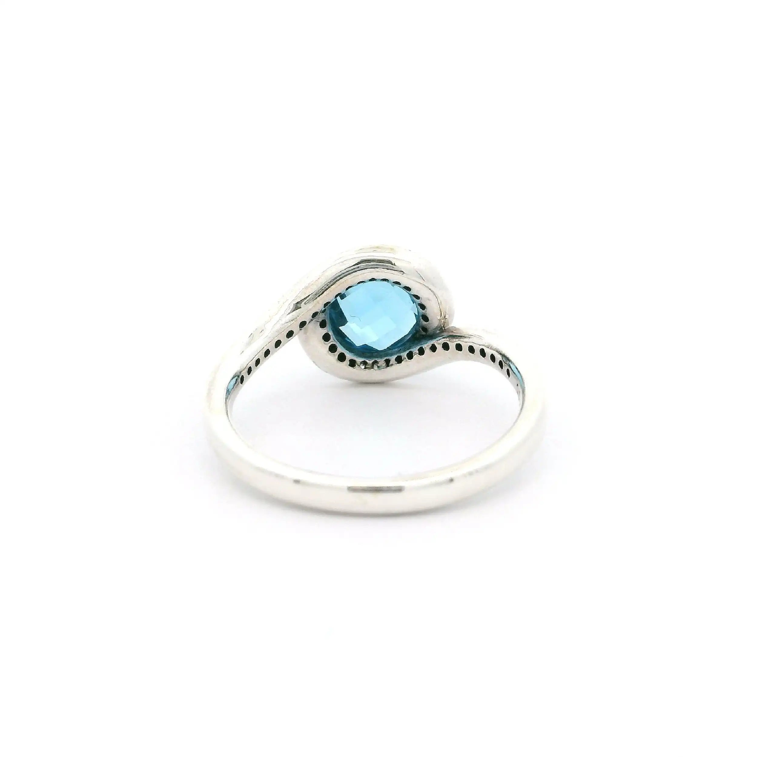 Silberring Pandora mit blauem Farbstein & Zirkonia