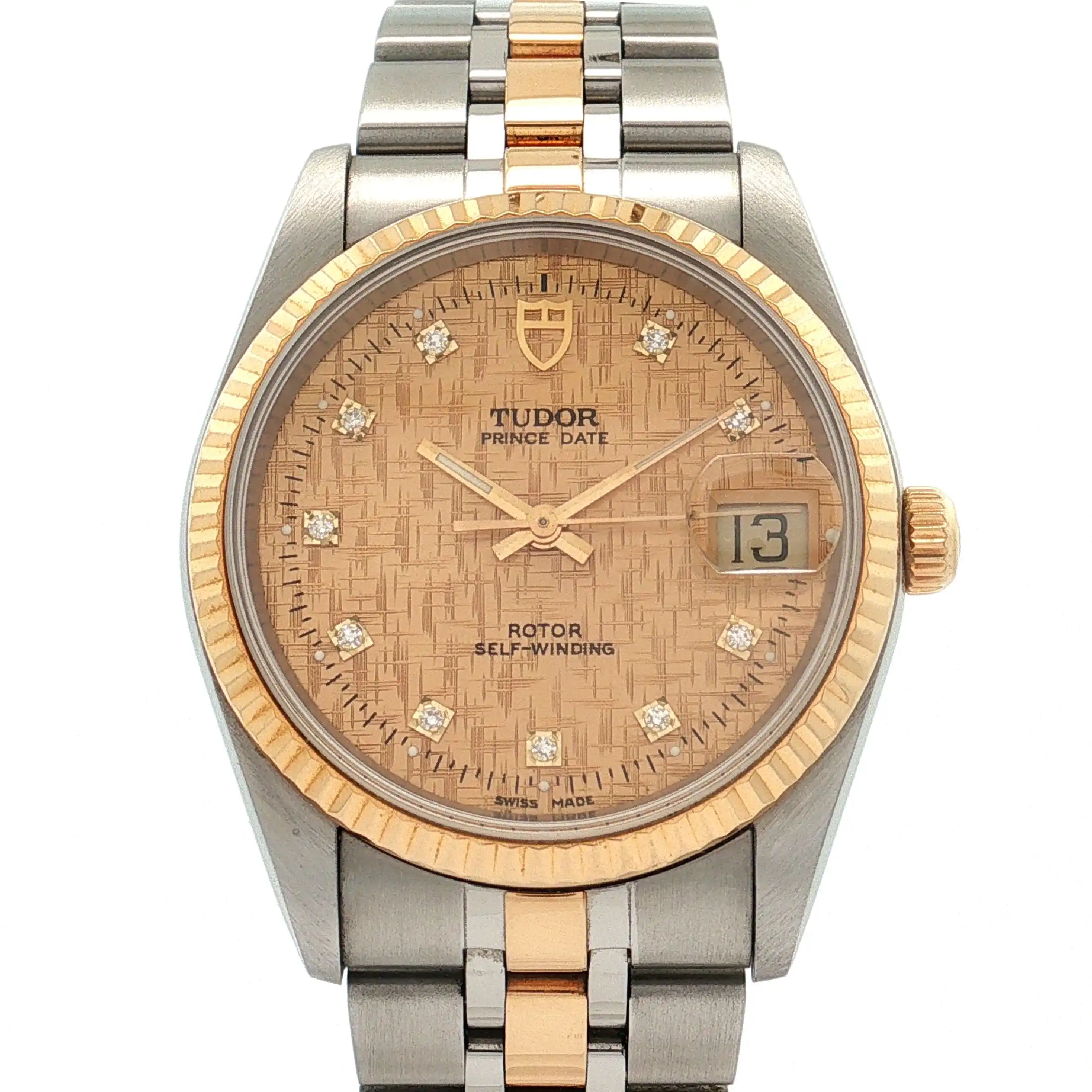 Herrenuhr Tudor Prince Date mit Diamanten 74033 mit Papiere