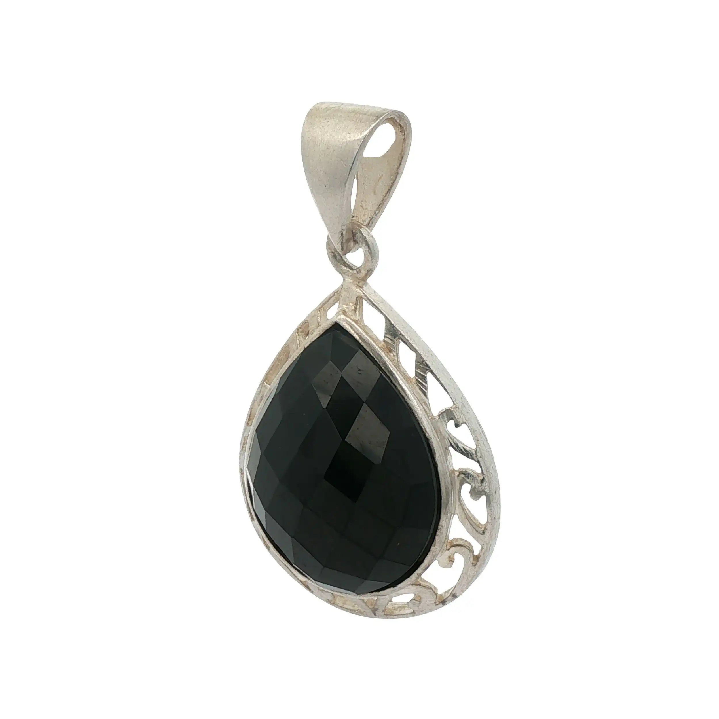 Anhänger Silber mit schwarzem Farbstein