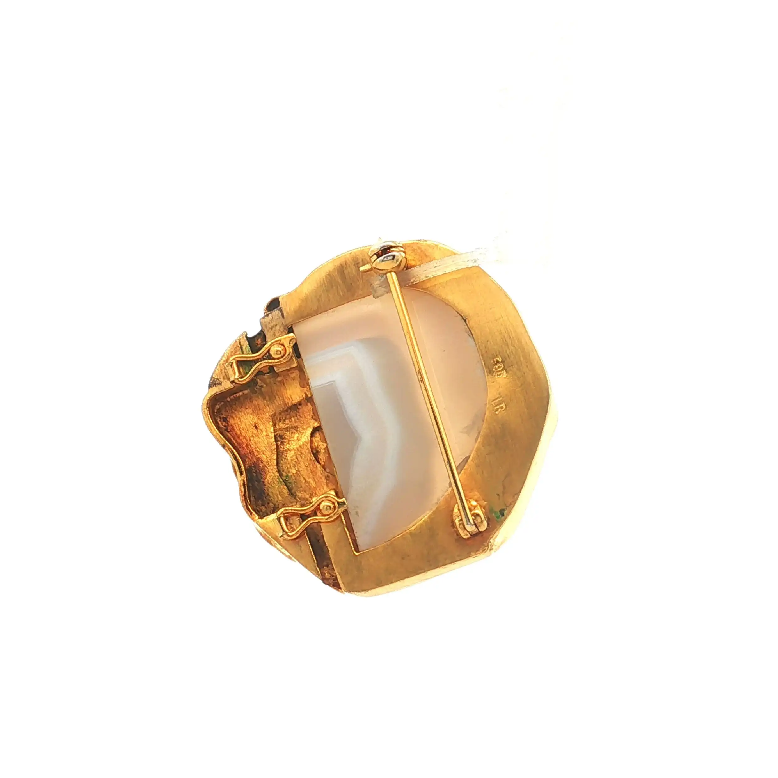 Nadel / Anhänger Gelbgold mit Quarz Nadel / Anhänger Gelbgold mit Quarz