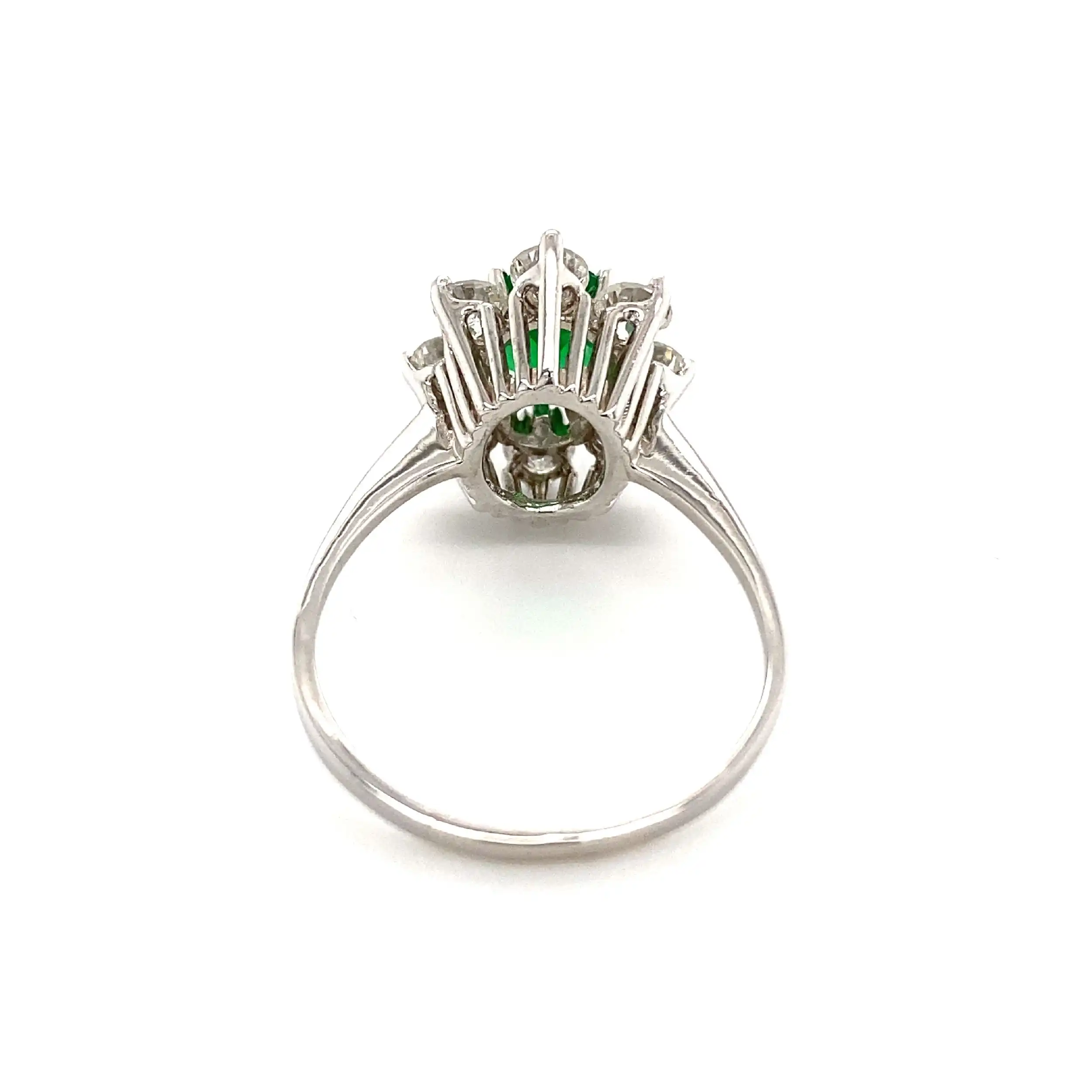Ring Weißgold mit grüner Beryll-Triplette & Brillanten