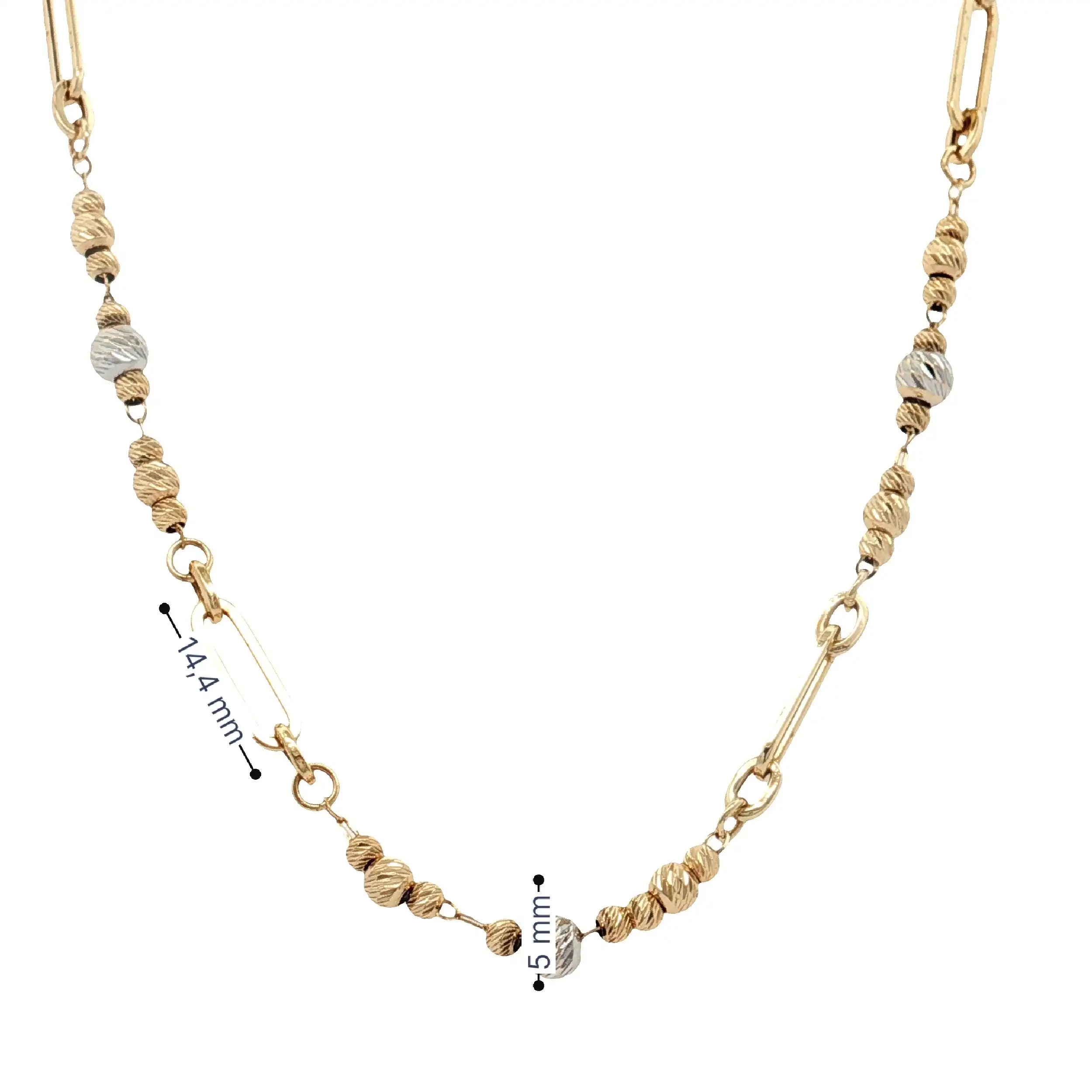 Collier Bicolor mit Kugeln und Zirkonia