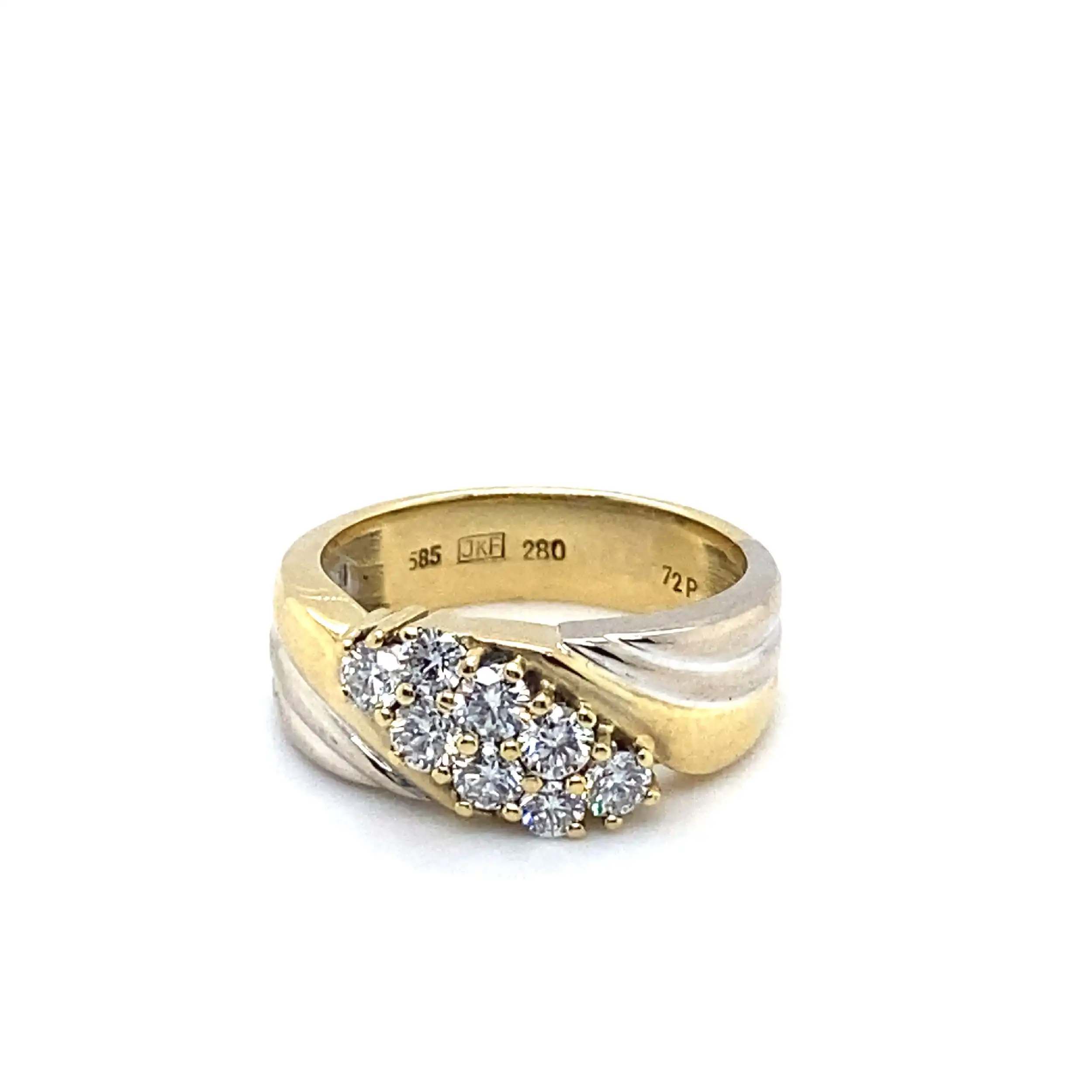 Ring Bicolor Brillanten, graviert mit 0,72ct Ring Bicolor Brillanten, graviert mit 0,72ct