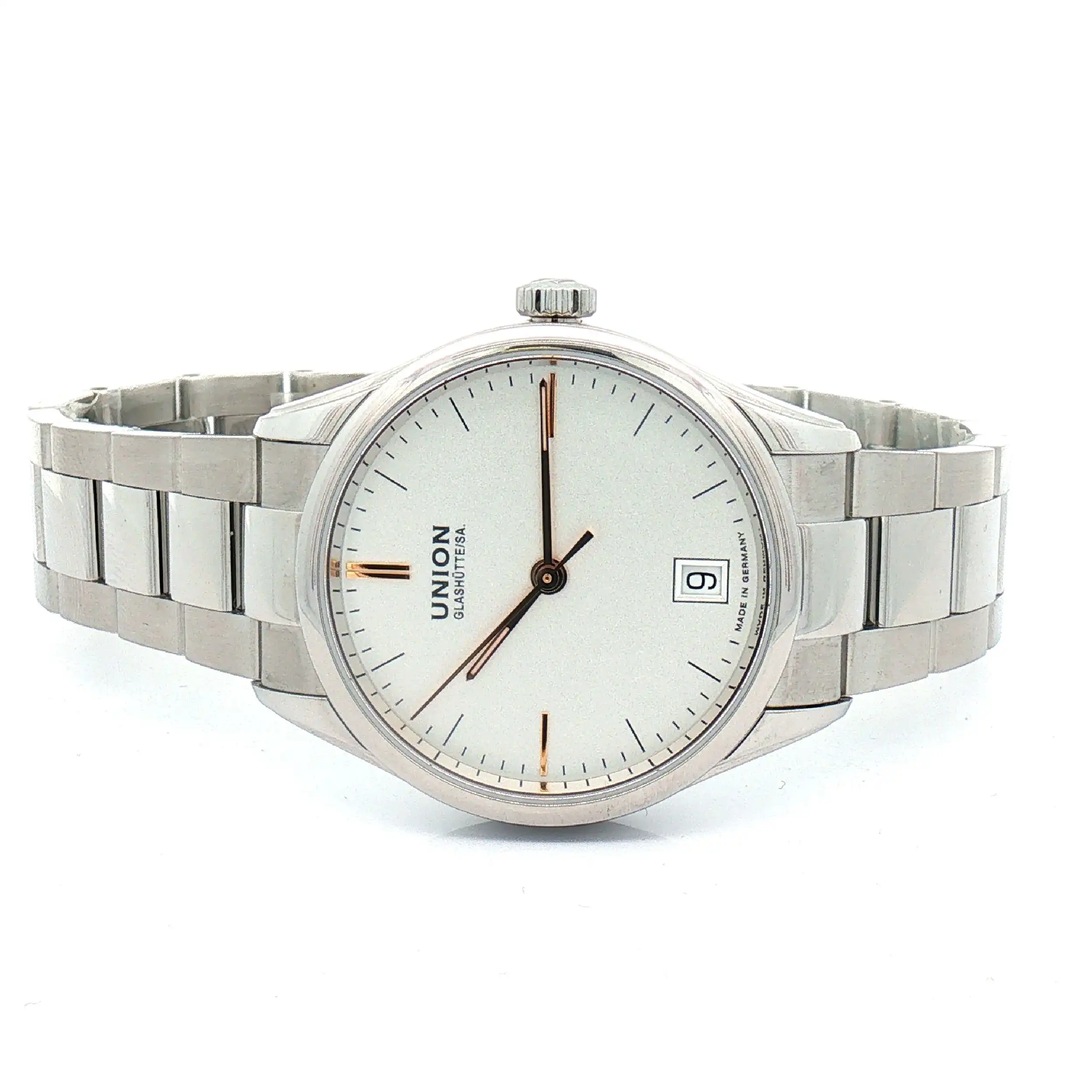 Damenuhr Union Glashütte Viro Date im Full Set
