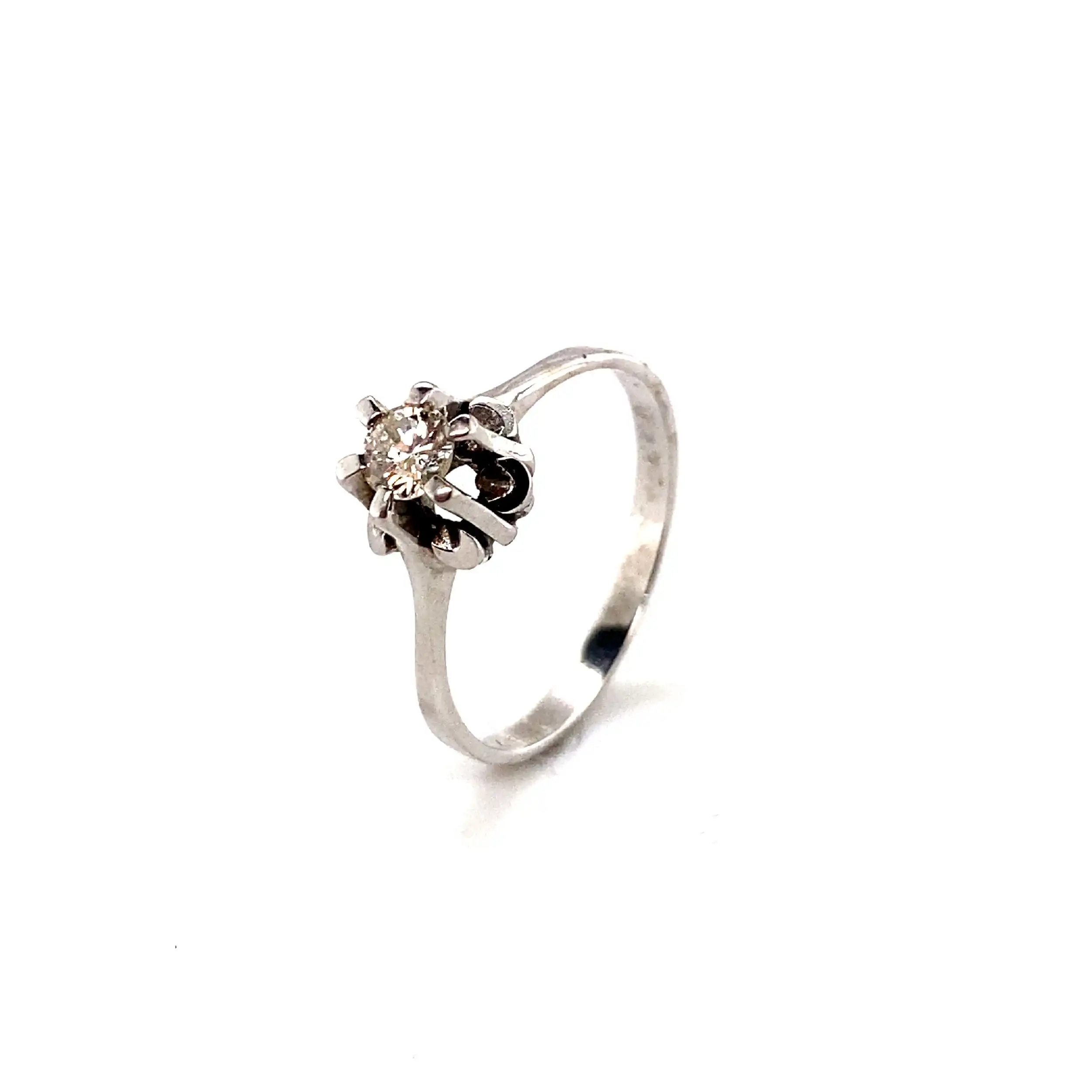 Ring Weißgold mit Brillant, graviert mit 0,33ct Ring Weißgold mit Brillant, graviert mit 0,33ct