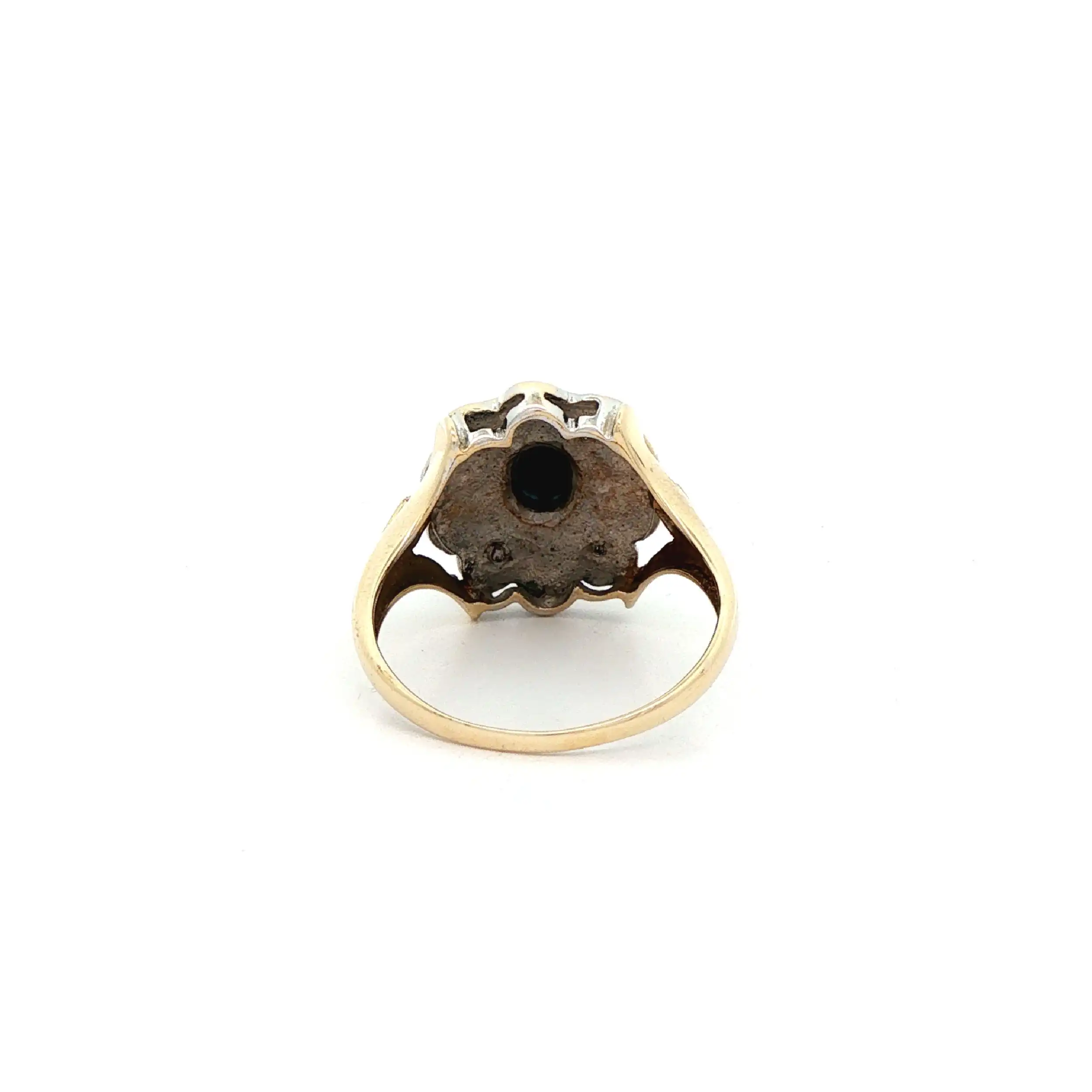 Ring Bicolor mit Saphir und Diamanten