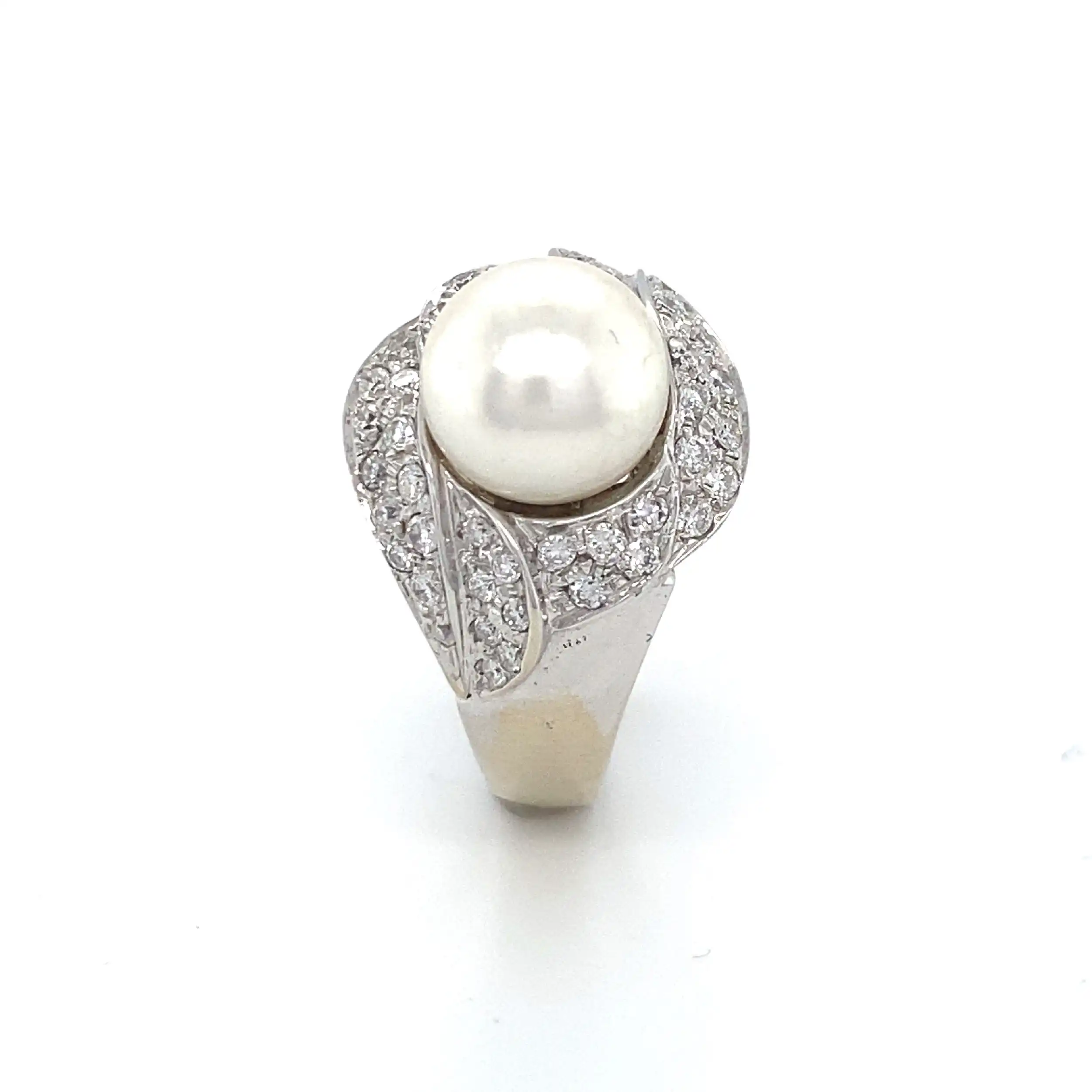 Ring Weißgold mit Brillanten und Perle Ring Weißgold mit Brillanten und Perle