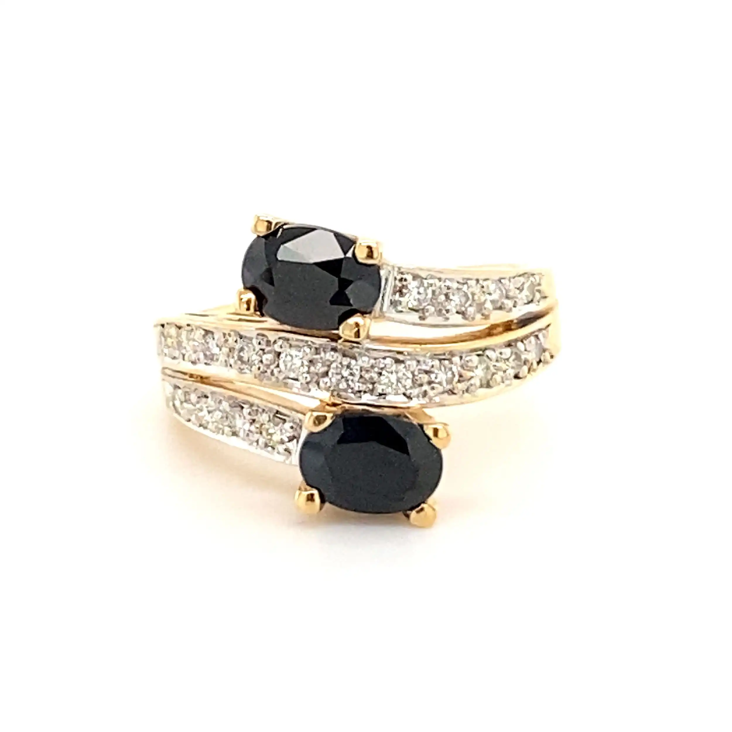 Ring Gelbgold mit blauen Farbsteinen & Brillanten Ring Gelbgold mit blauen Farbsteinen & Brillanten
