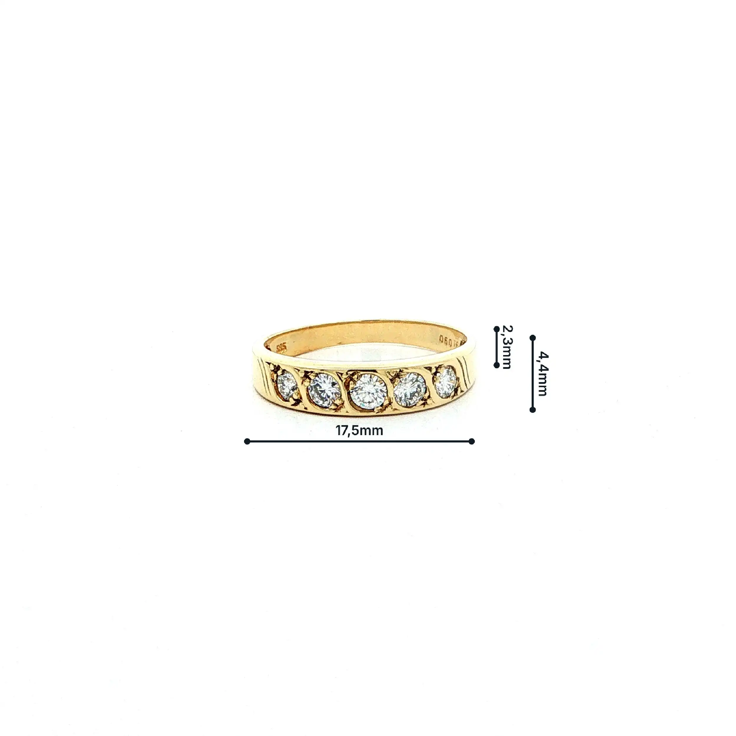 Ring Geldgold mit Brillanten, graviert mit 0,50ct.