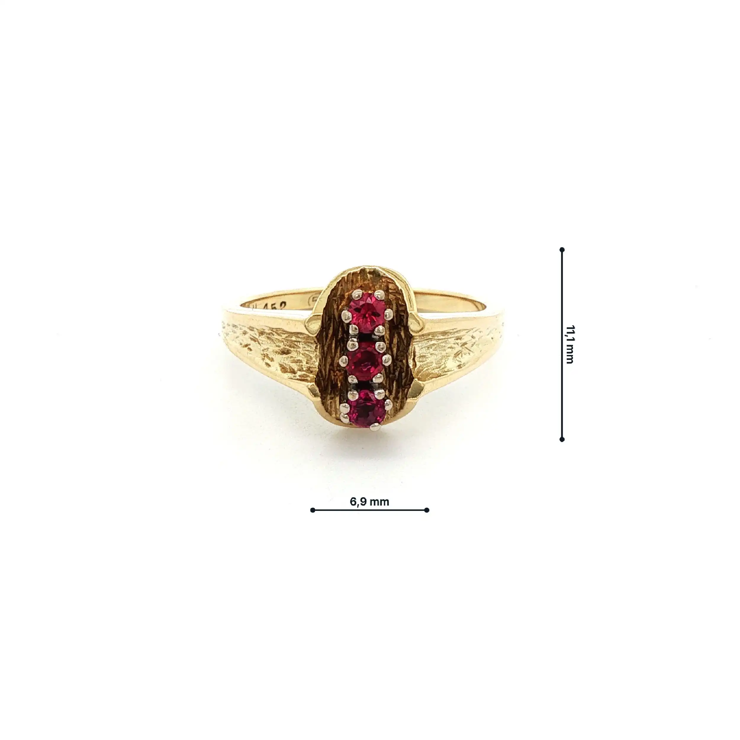 Ring Bicolor mit roten Farbsteinen