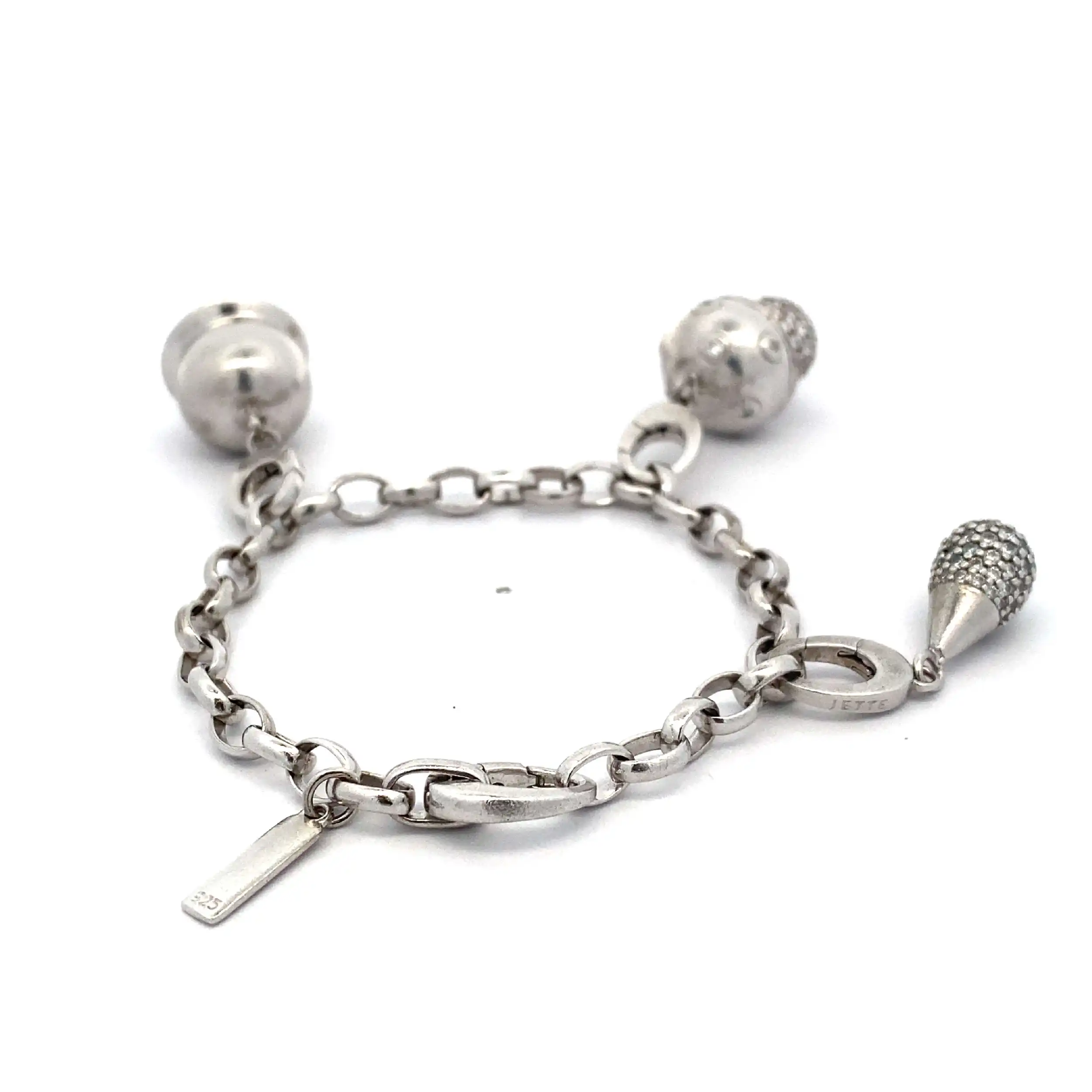 Silberarmband mit 3 Charms Jette