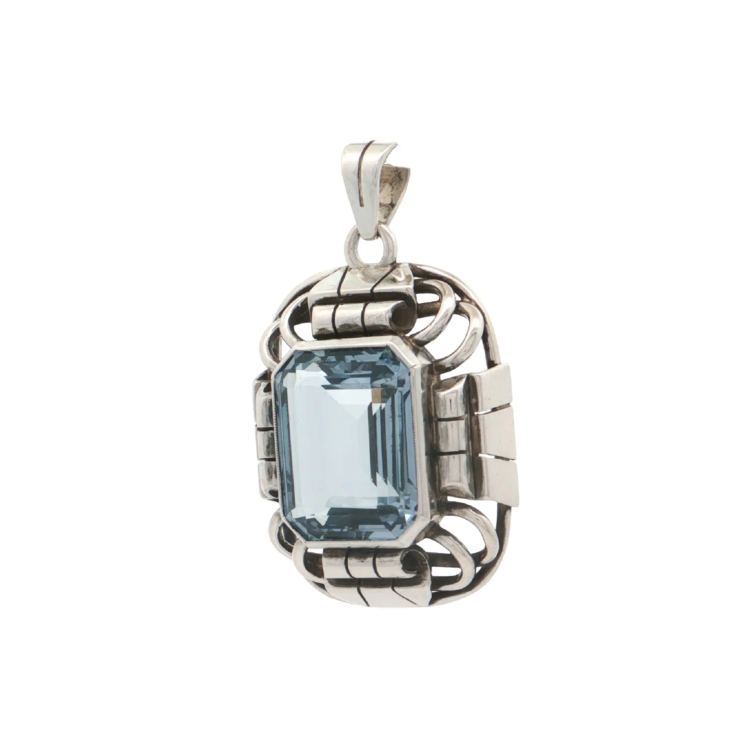 Anhänger Silber mit blauem Glasstein