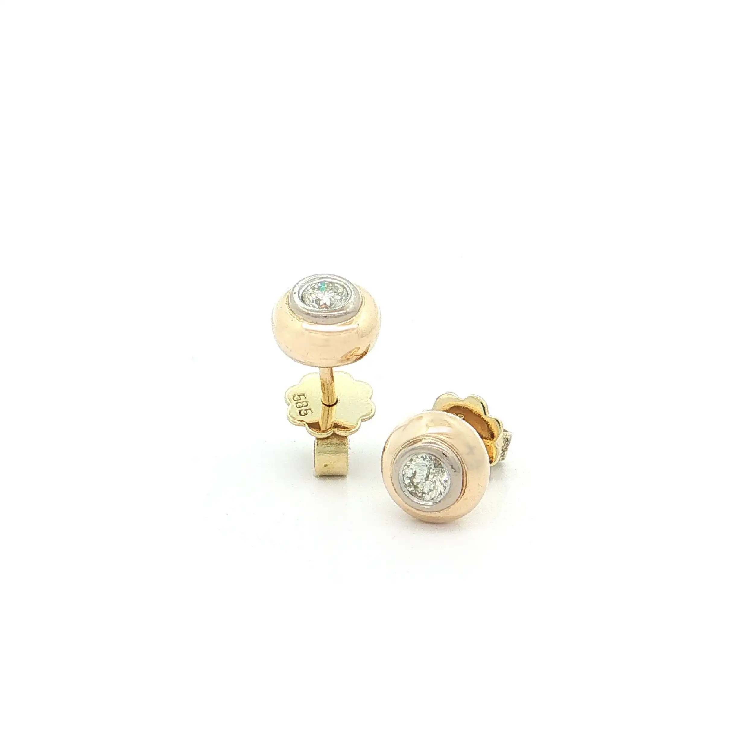 Ohrstecker Bicolor mit Brillanten