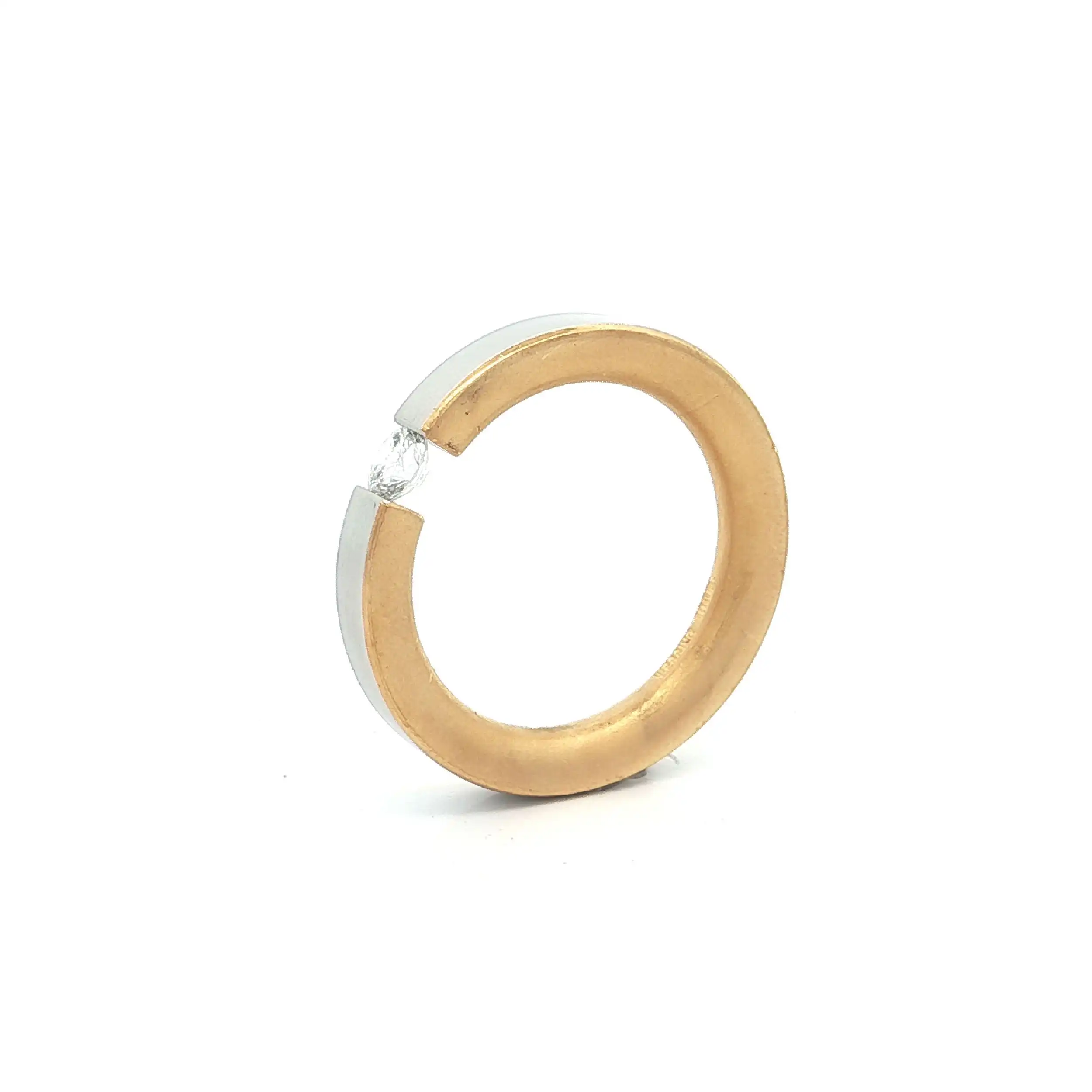 Spannring Bicolor mit Brillant "Niessing"