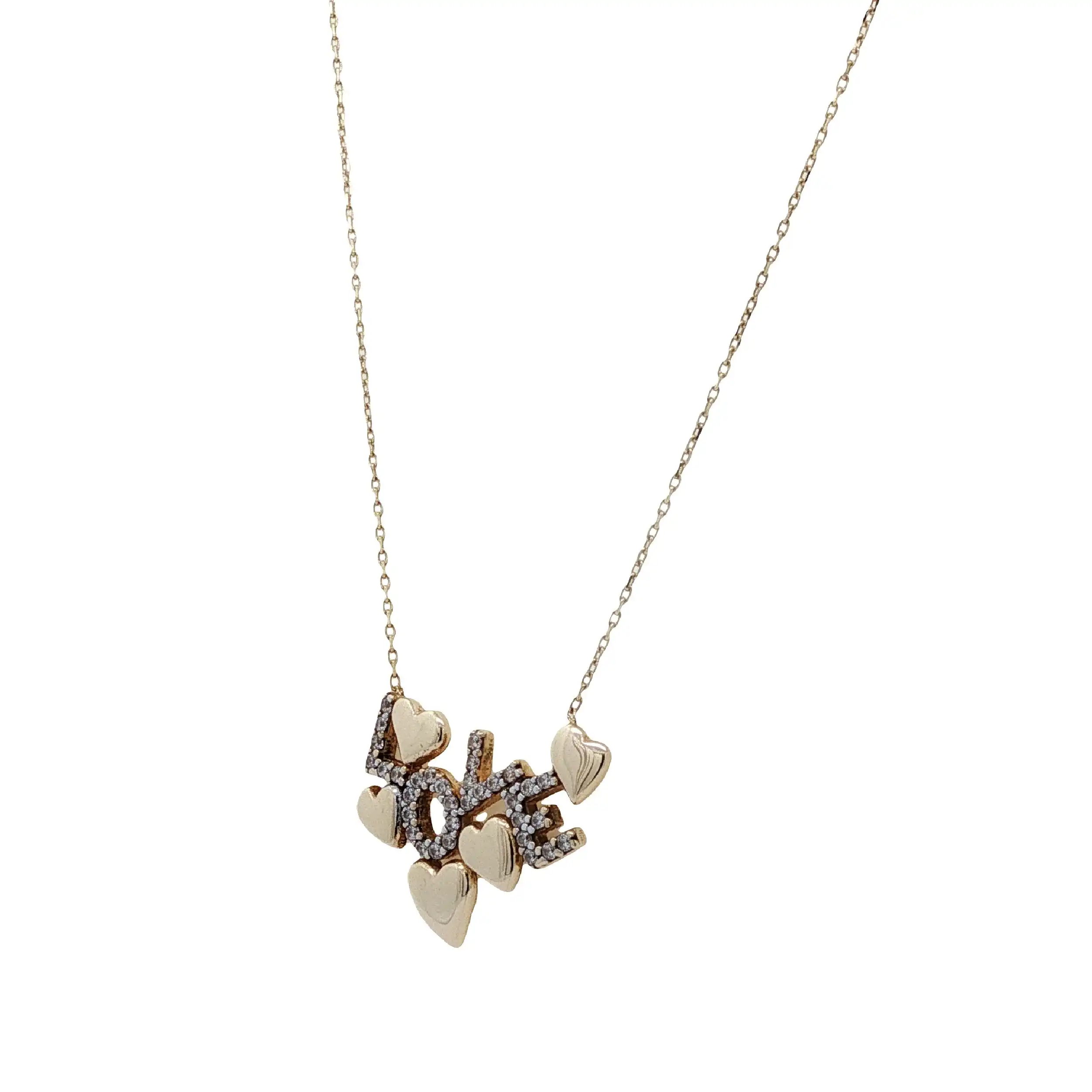 Collier Gelbgold "LOVE" mit Zirkonia Collier Gelbgold "LOVE" mit Zirkonia