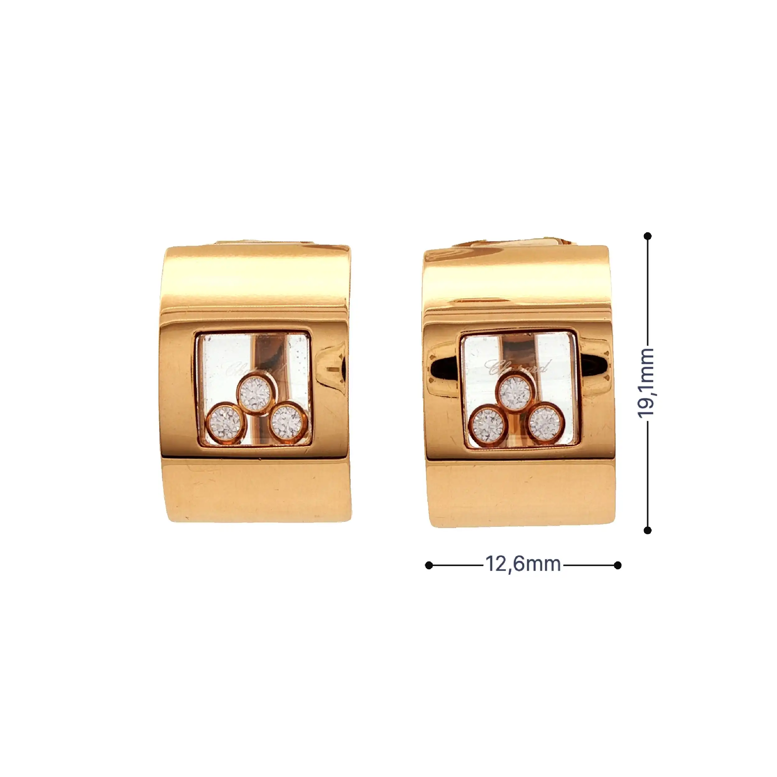 Ohrringe Gelbgold Chopard Happy Diamond Steckclips mit 6 Brillanten mit Box Ohrringe Gelbgold Chopard Happy Diamond Steckclips mit 6 Brillanten mit Box