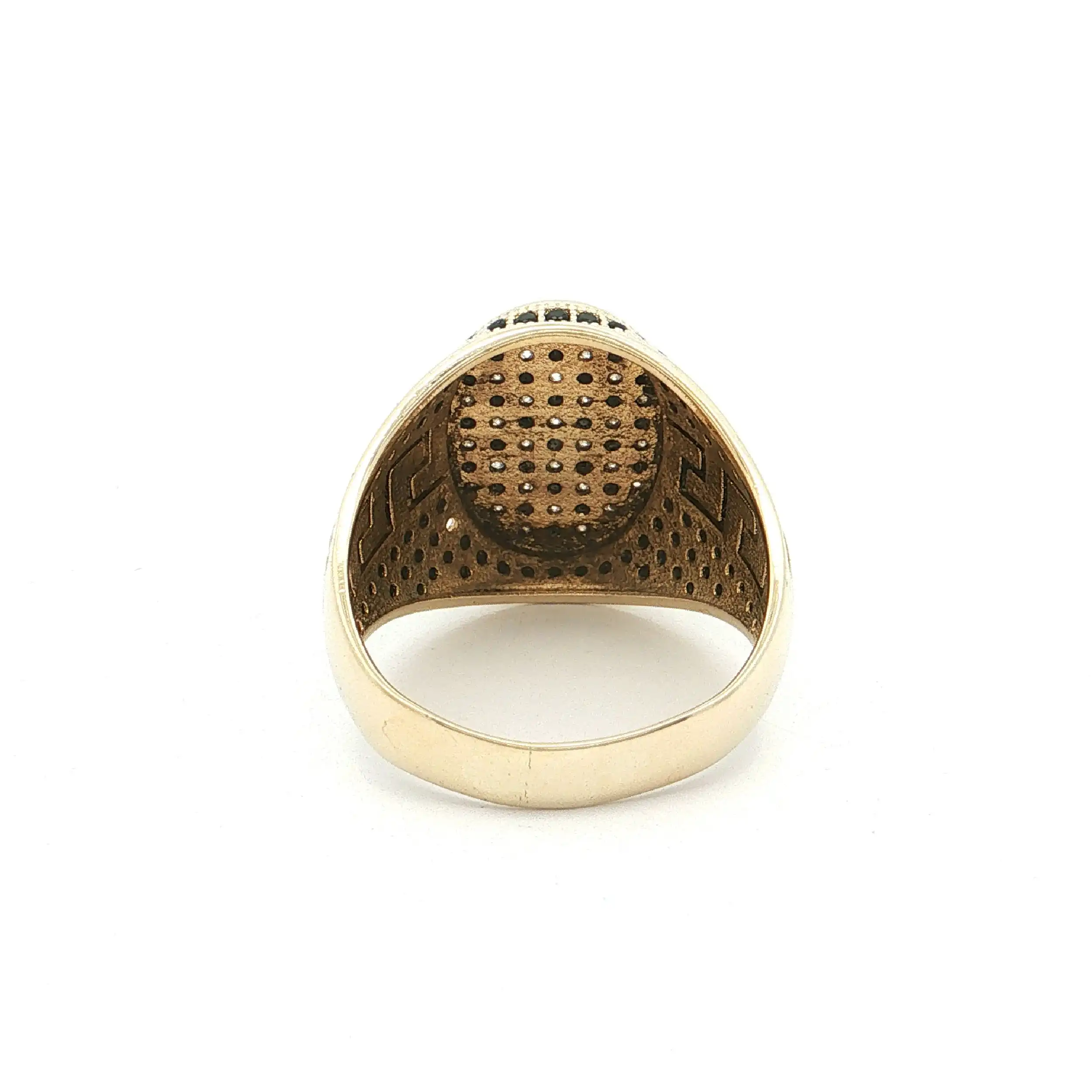 Ring Gelbgold mit Zirkonia und schwarzen Farbsteinen Ring Gelbgold mit Zirkonia und schwarzen Farbsteinen