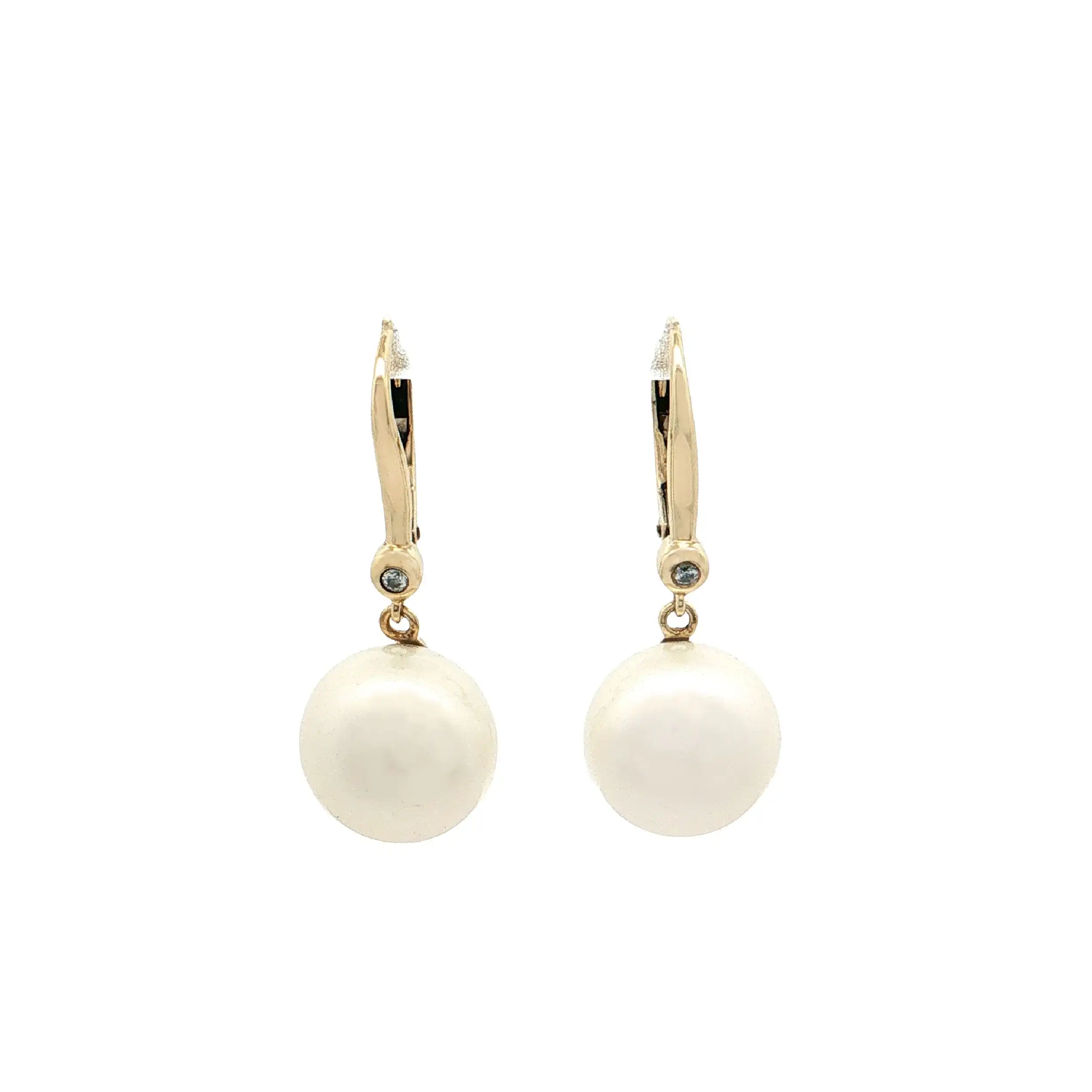 Ohrhänger Gelbgold mit Mabé-Perle und Zirkonia Ohrhänger Gelbgold mit Mabé-Perle und Zirkonia