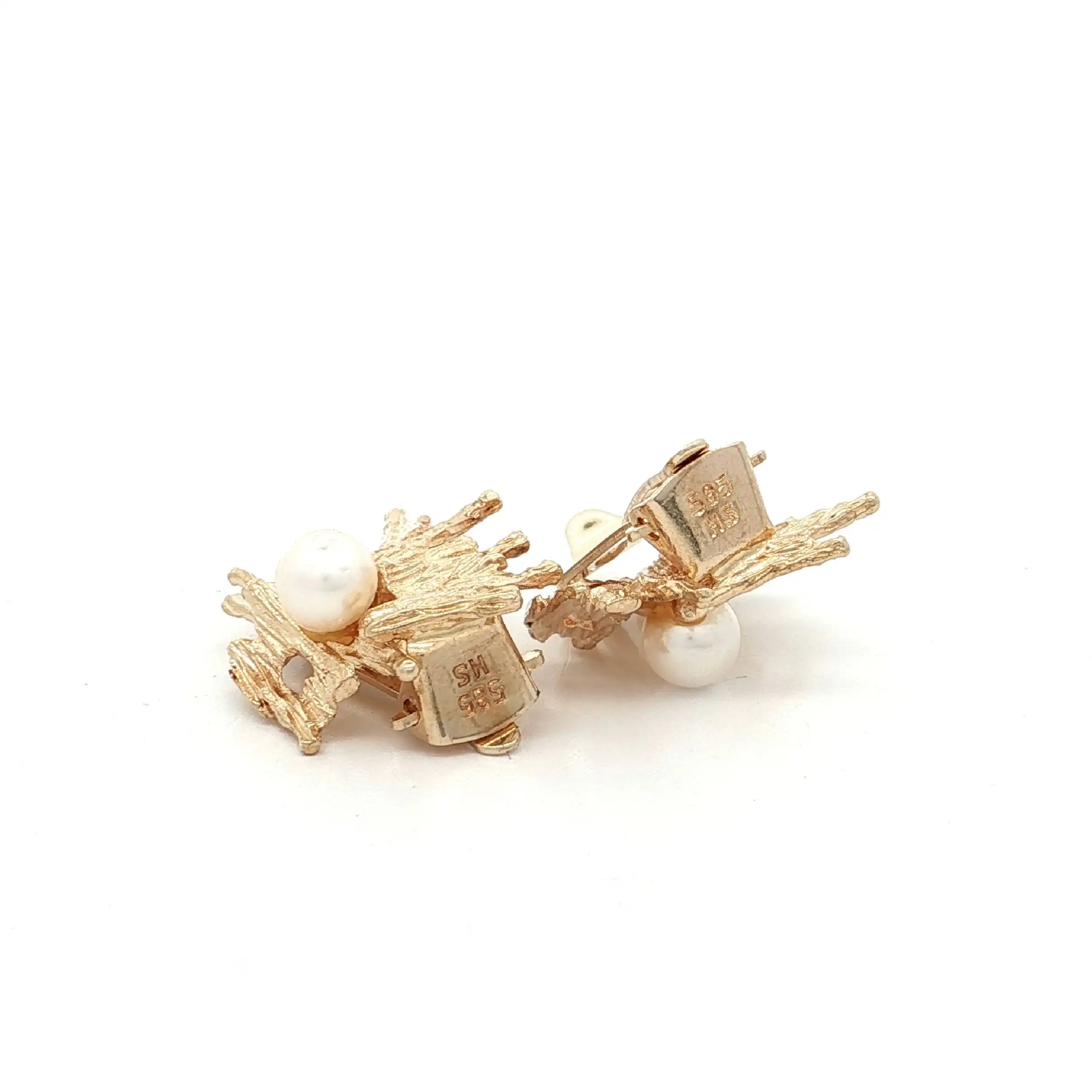 Ohrclips Gelbgold mit Perle