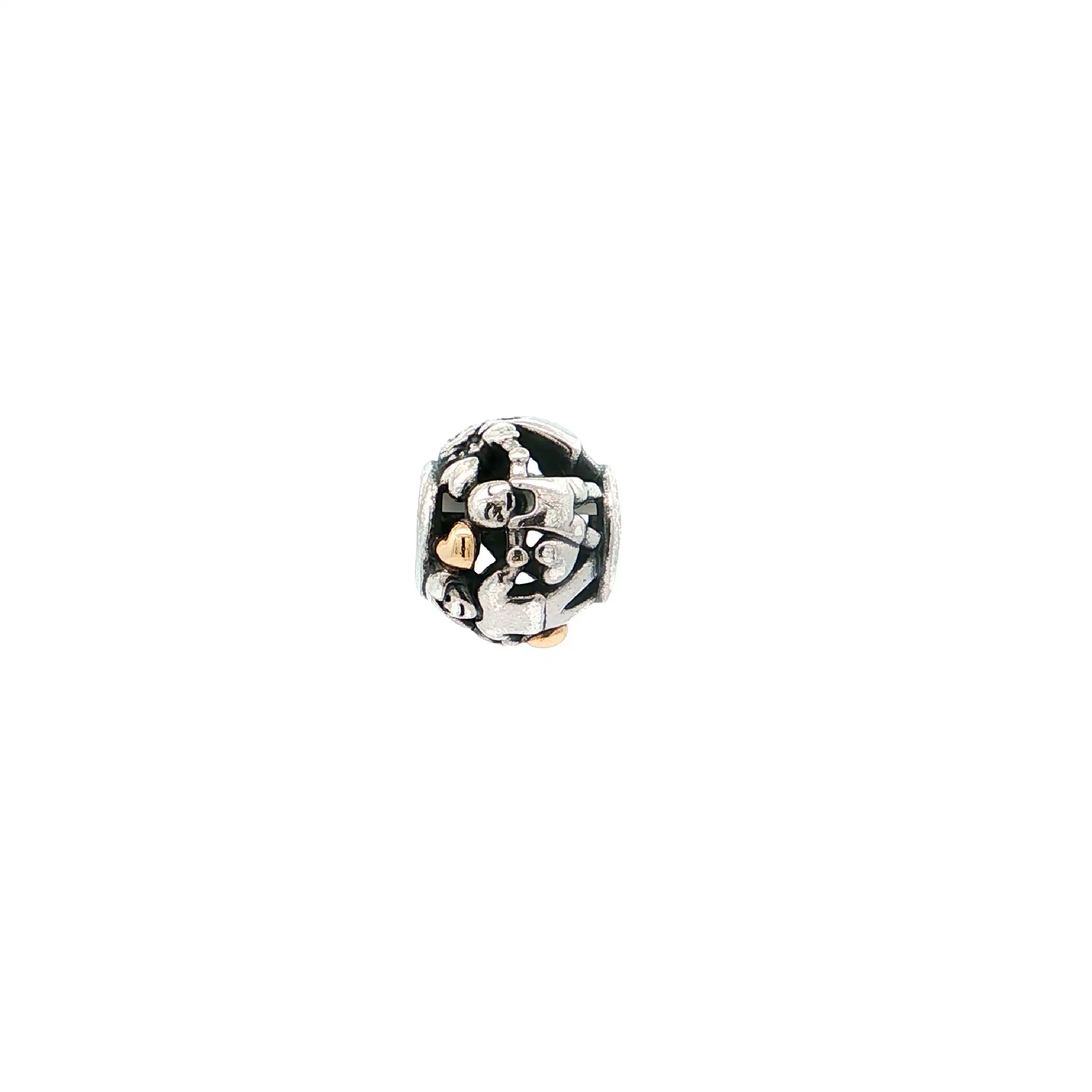 Charm Silber Pandora mit Gold Charm Silber Pandora mit Gold