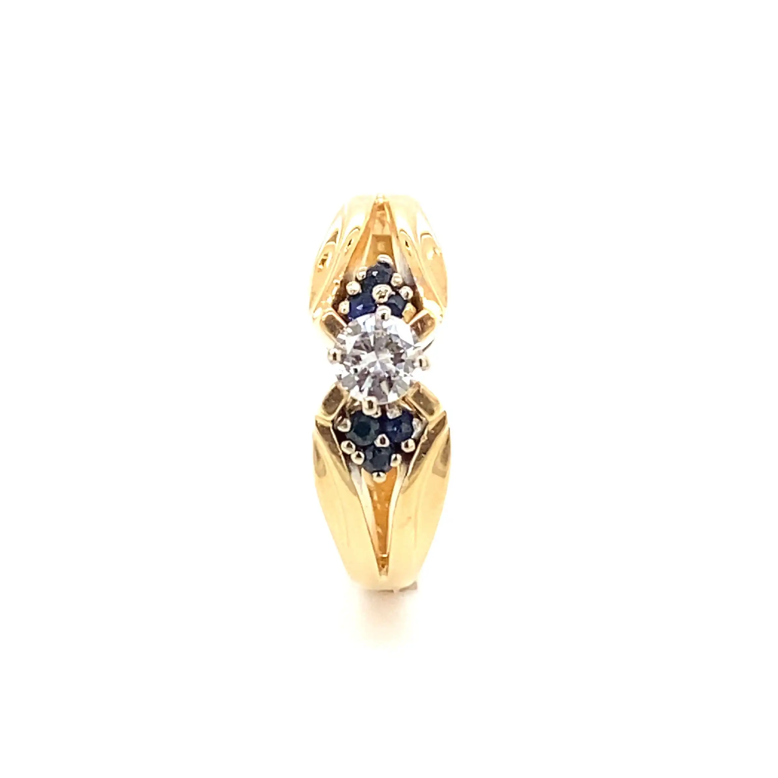 Ring Gelbgold mit Saphiren & Brillant Ring Gelbgold mit Saphiren & Brillant