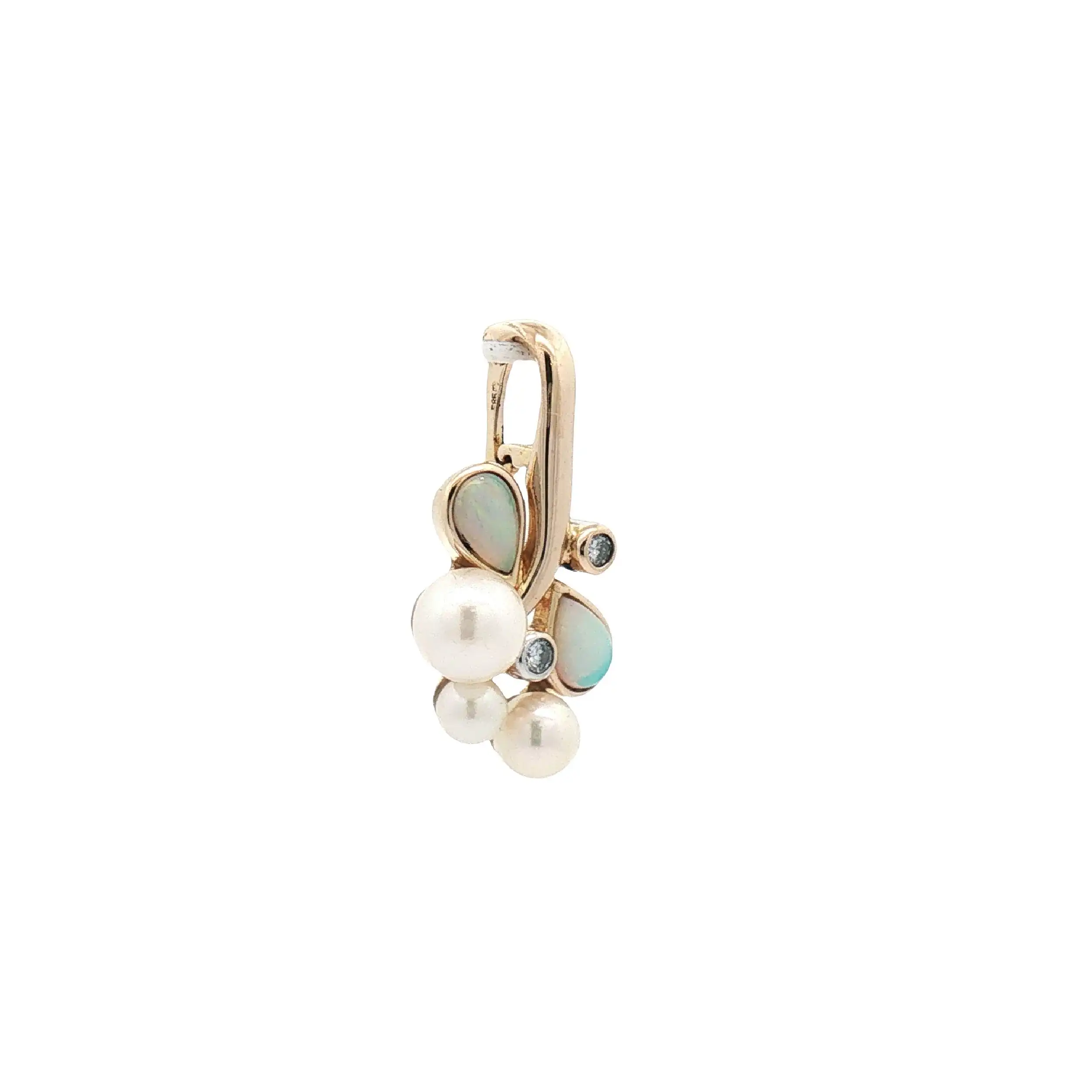 Perlanhänger Bicolor mit Opal und Brillanten Perlanhänger Bicolor mit Opal und Brillanten