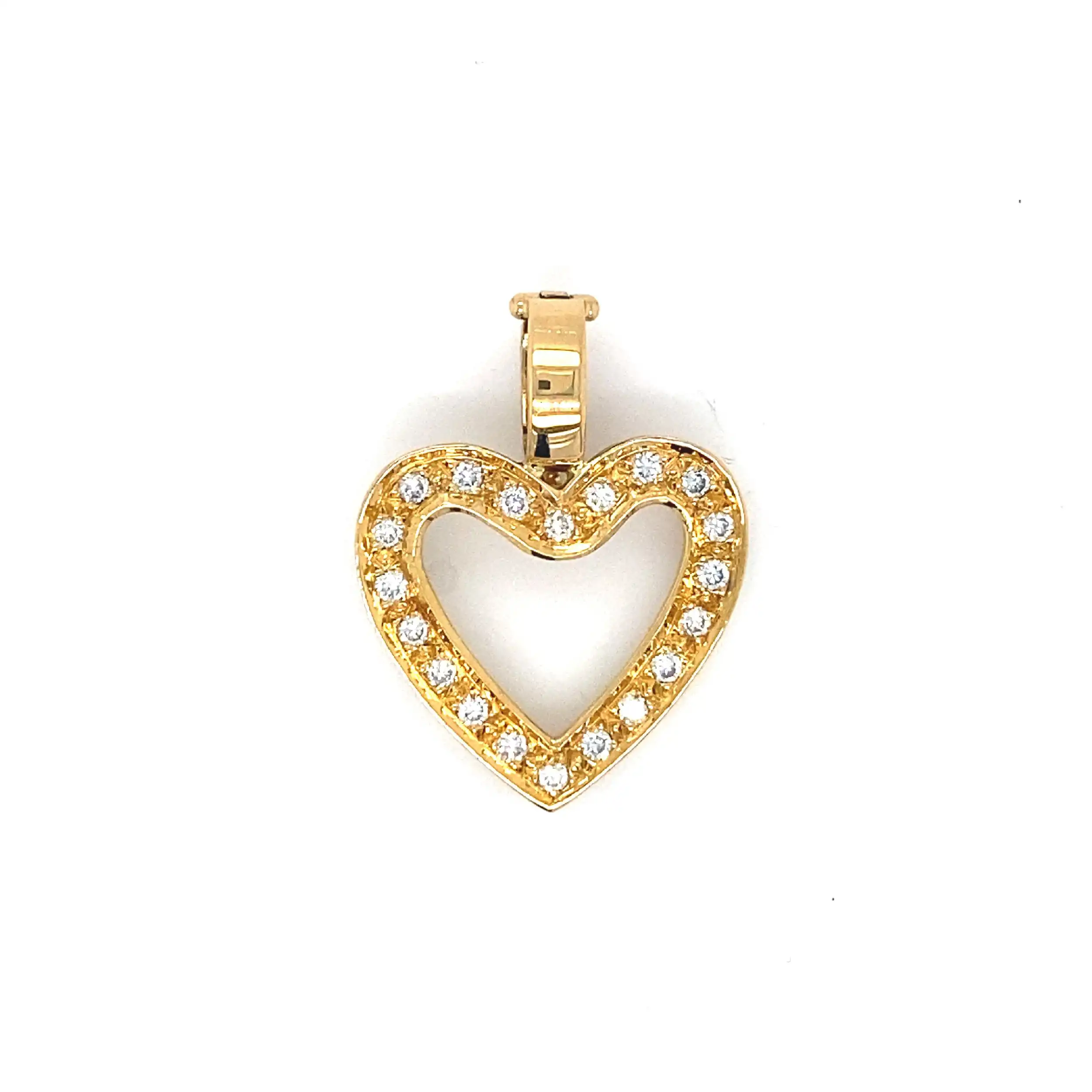 Herzanhänger Gelbgold Clip Herz mit Brillanten