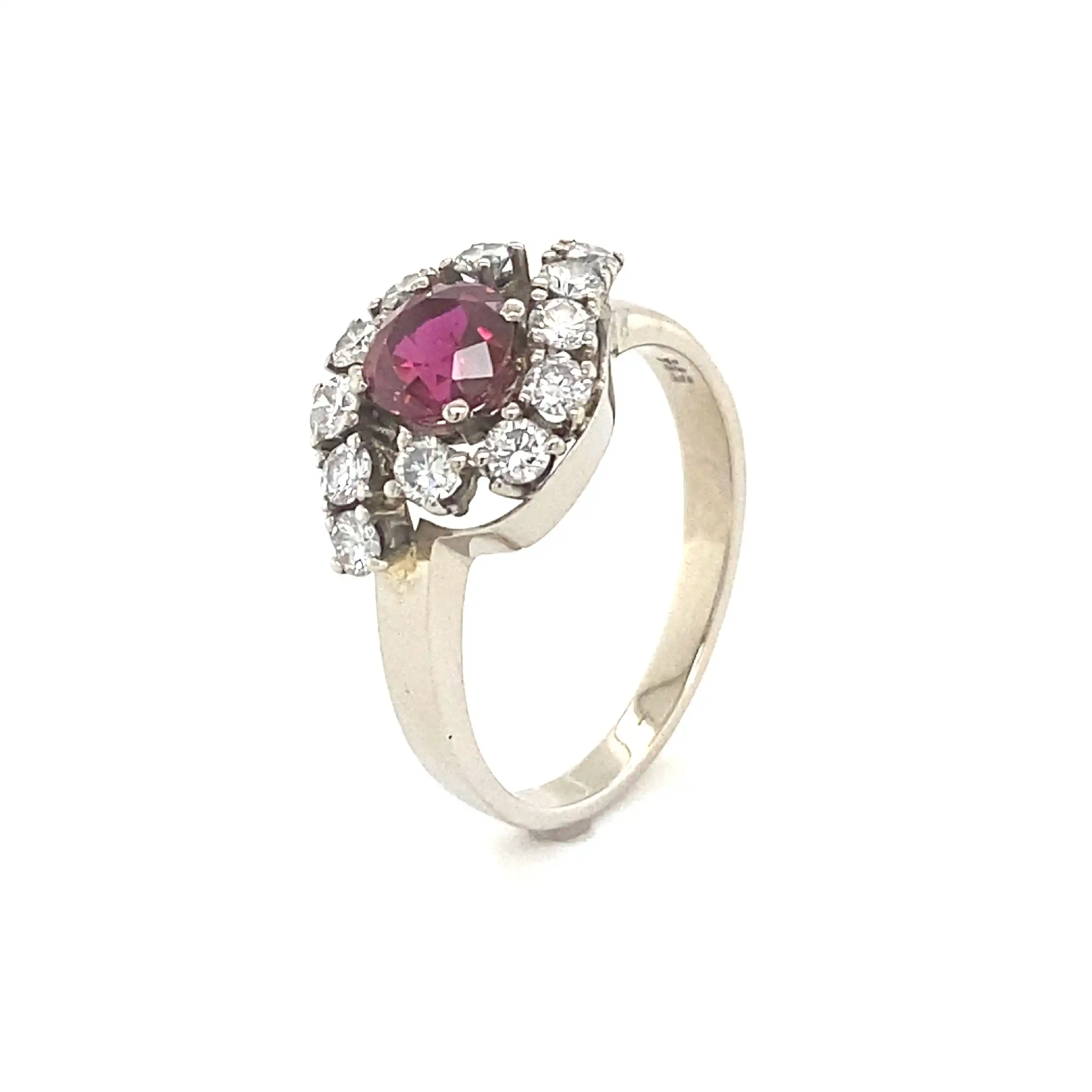 Ring Weißgold mit Rubin & Brillanten
