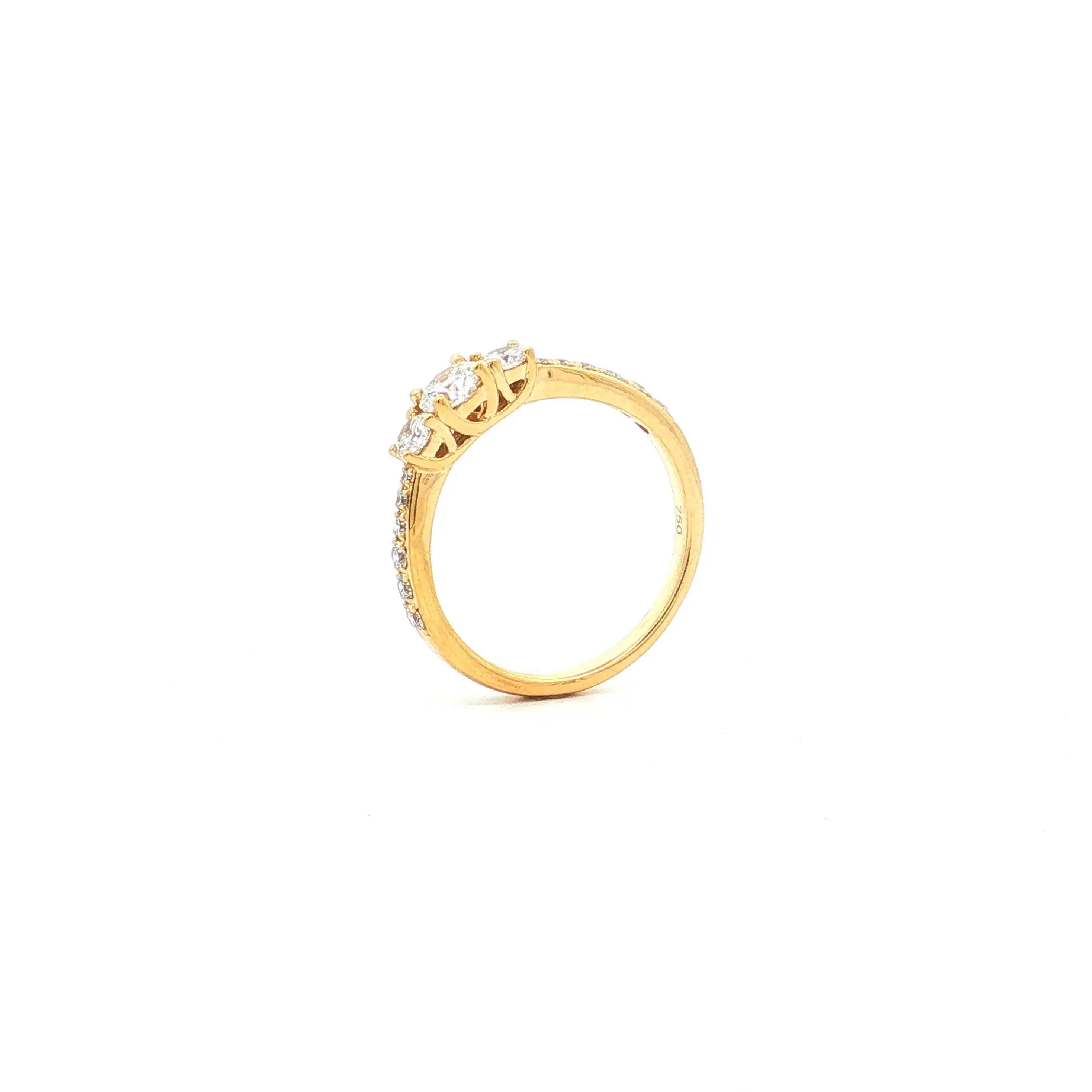 Ring Gelbgold mit Brillanten 0,16ct. TW/SI & 0,25ct. D/IF