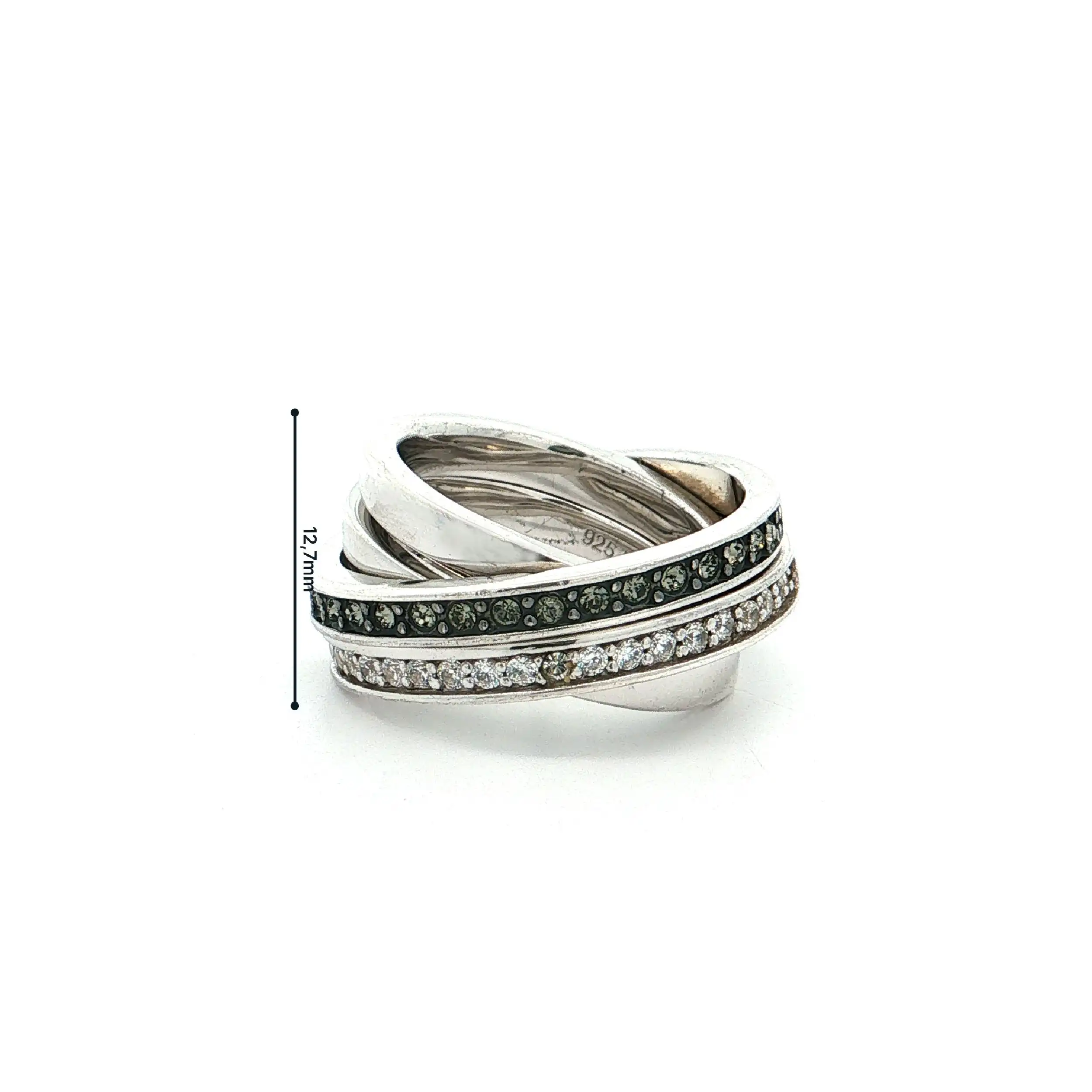 Rollring Silber mit Zirkonia