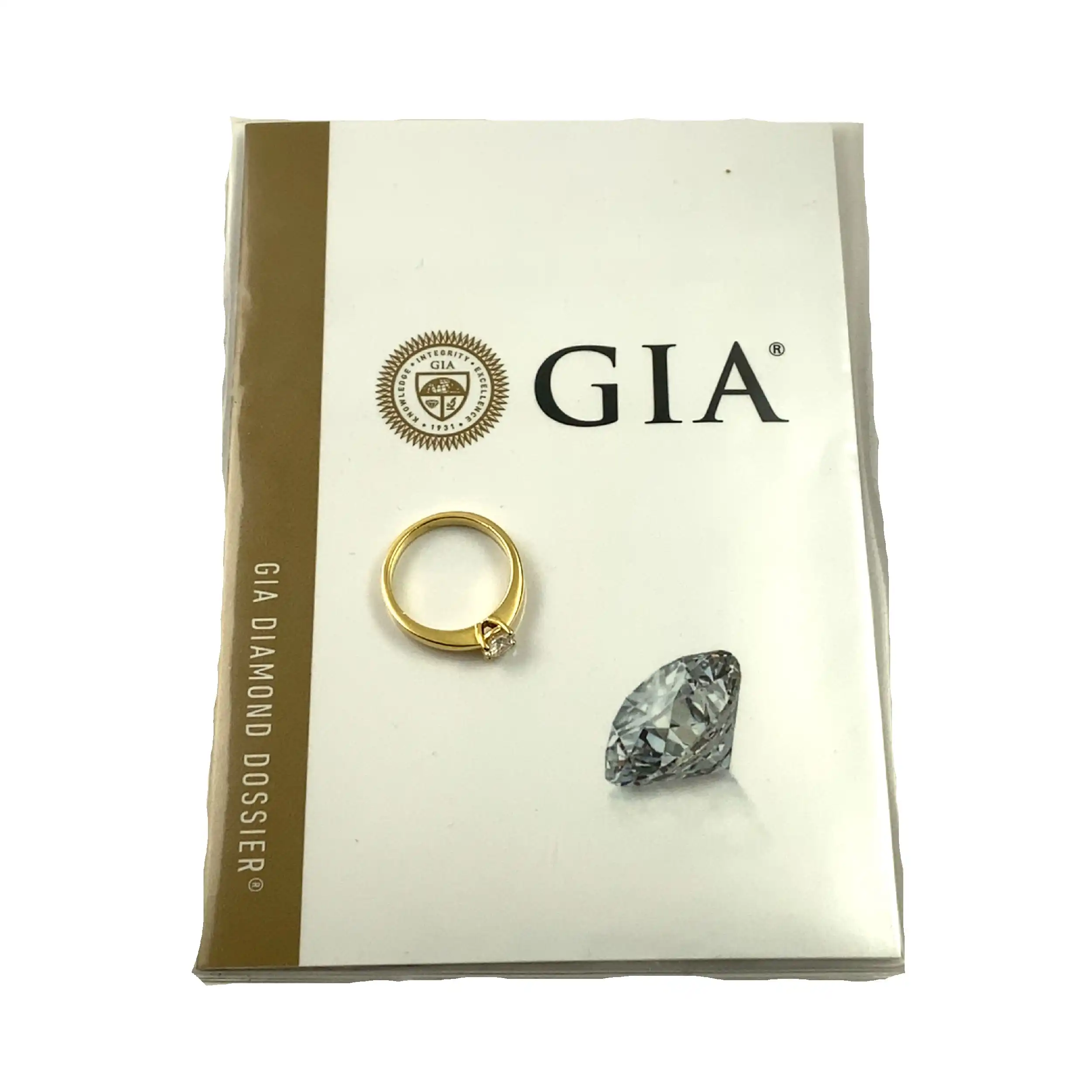 Solitärring Gelbgold mit Brillant, mit GIA-Zertifikat