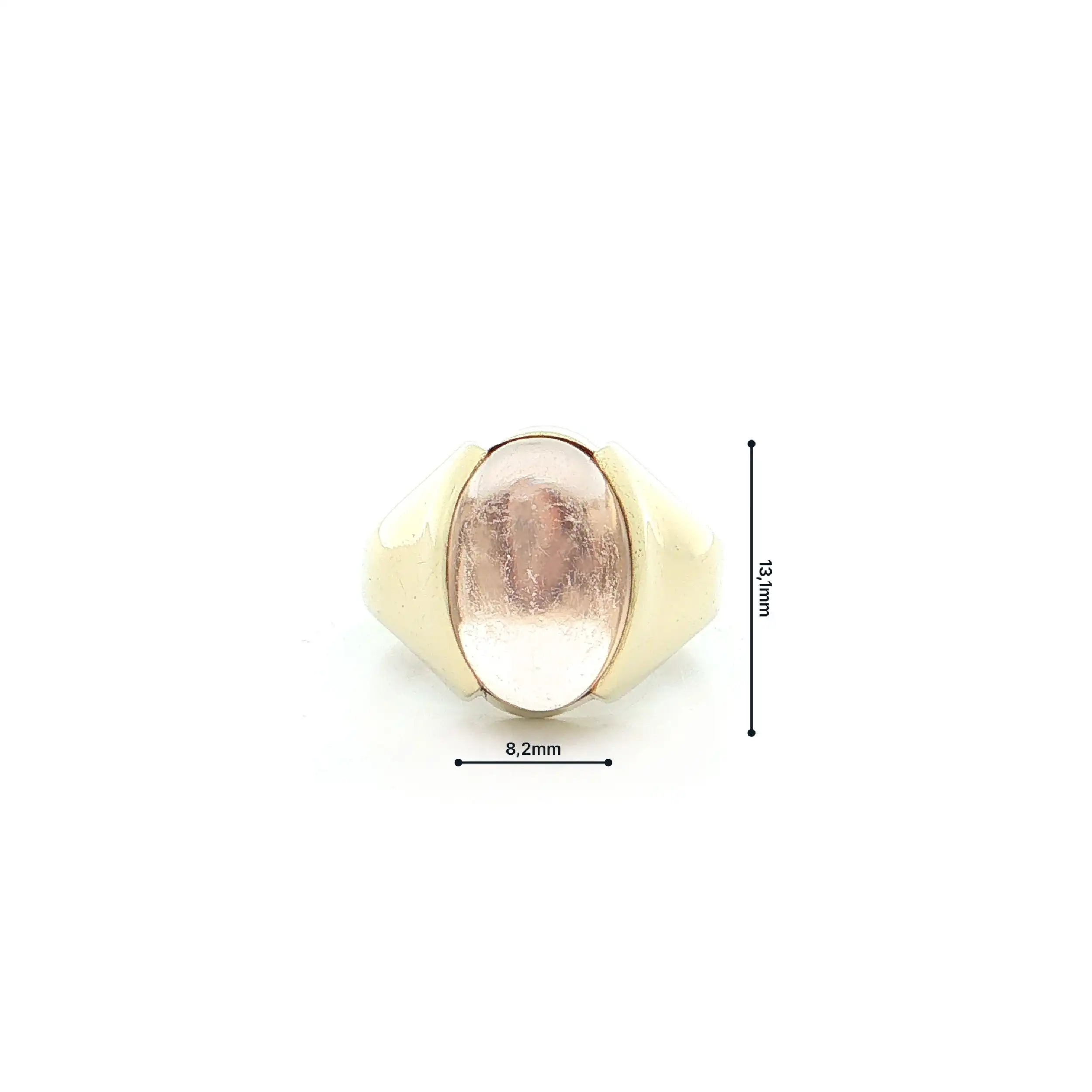Ring Gelbgold mit Rosenquarz Cabochon Ring Gelbgold mit Rosenquarz Cabochon