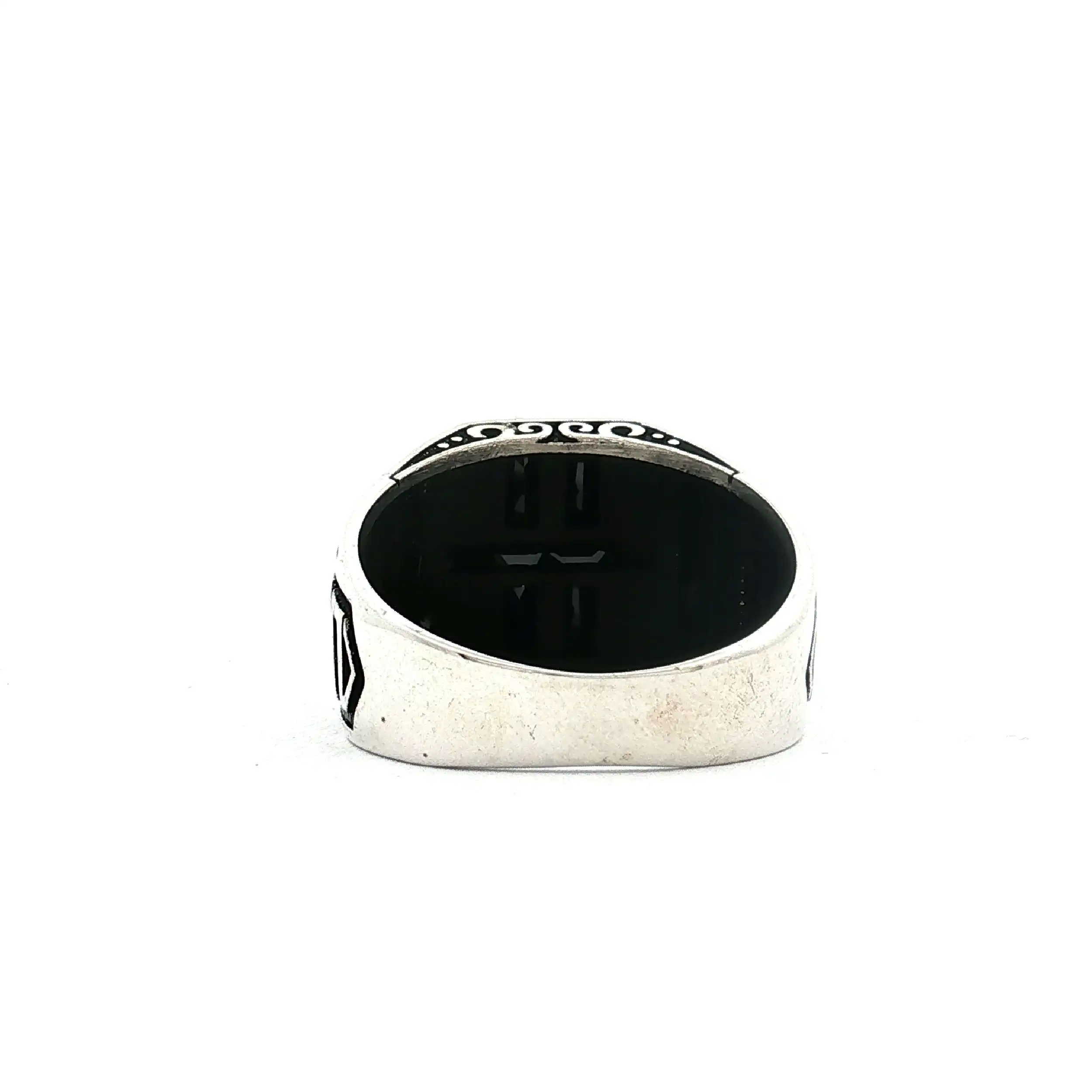 Herrenring Silber mit Markasit und Onyx Herrenring Silber mit Markasit und Onyx