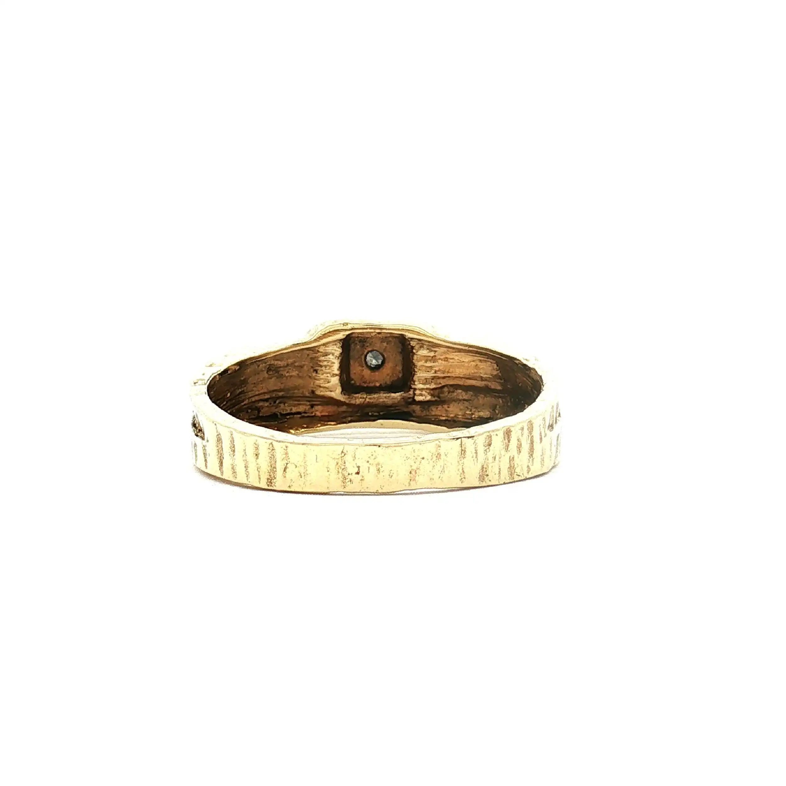 Ring Gelbgold gehämmert mit Diamant Ring Gelbgold gehämmert mit Diamant