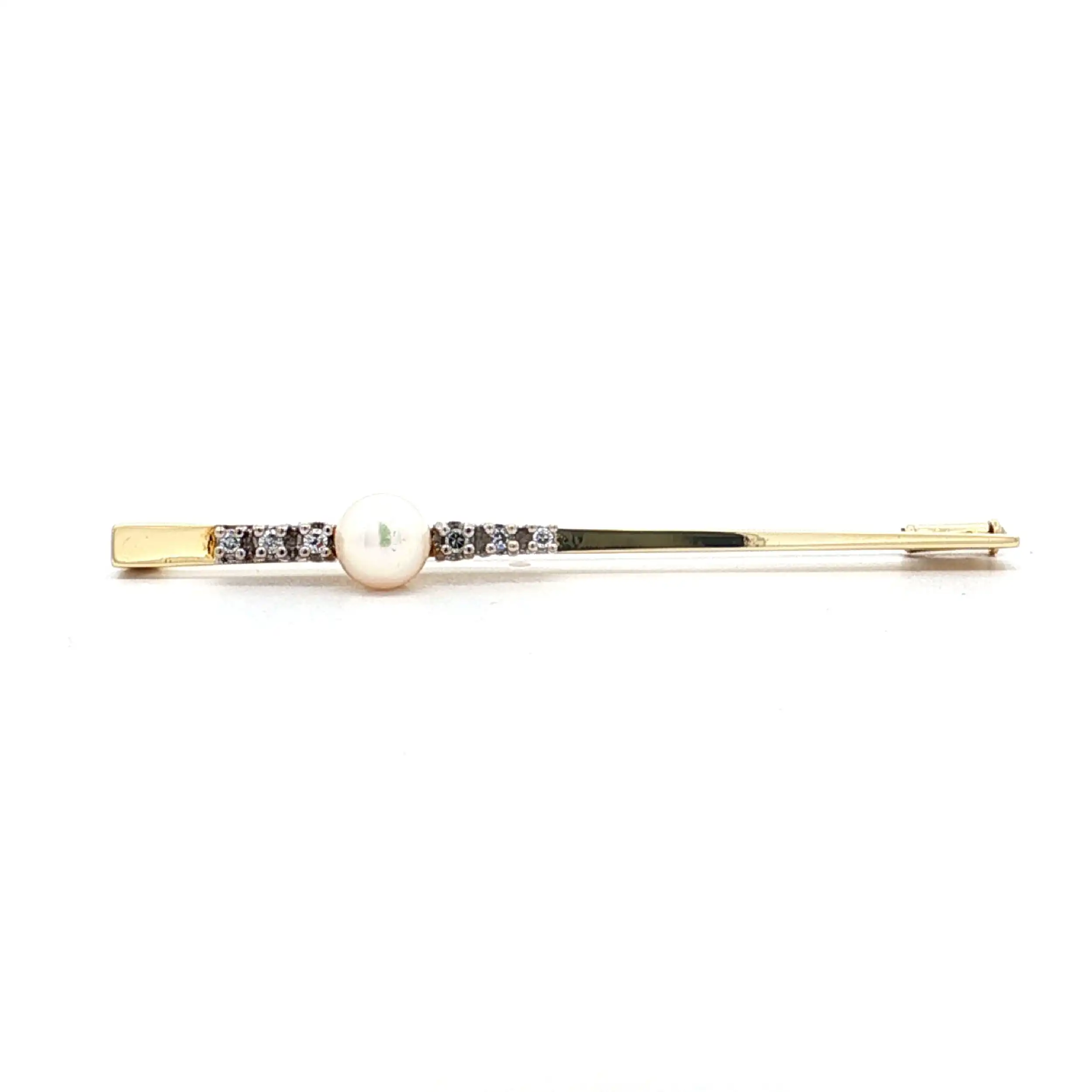 Nadel Bicolor mit Perle & Diamanten Nadel Bicolor mit Perle & Diamanten
