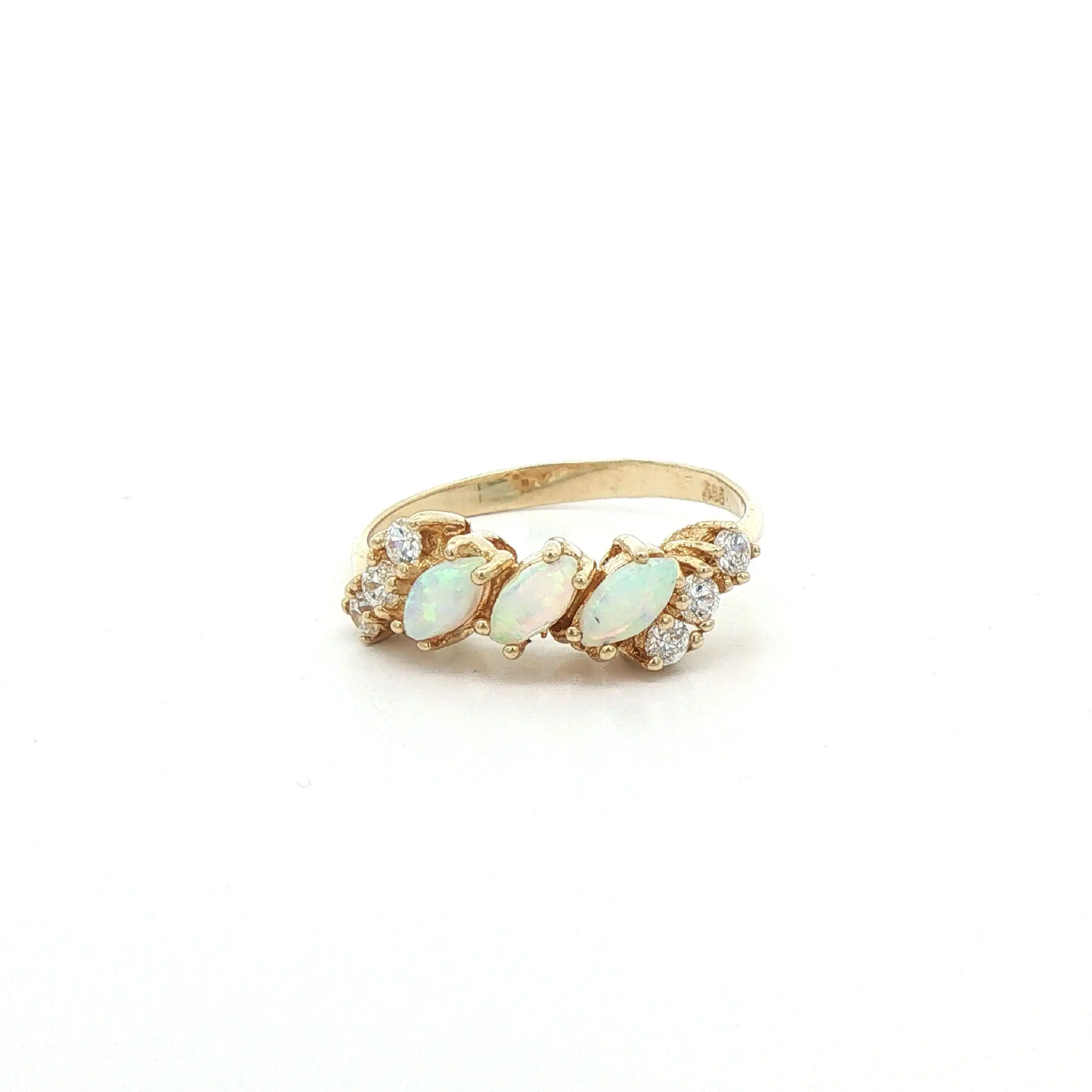 Ring Gelbgold mit Opal und Zirkonia Ring Gelbgold mit Opal und Zirkonia