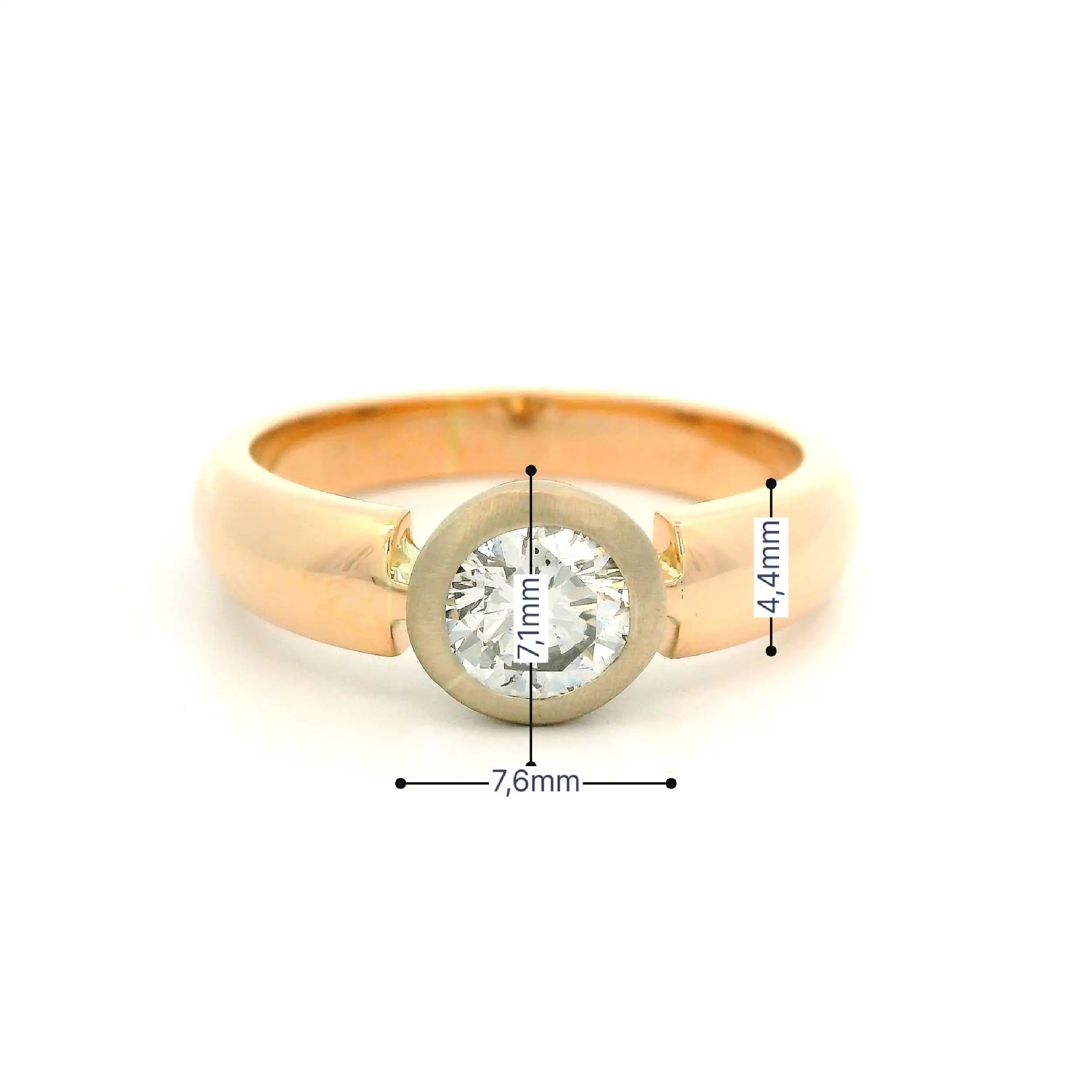 Solitärring Bicolor mit Brillant