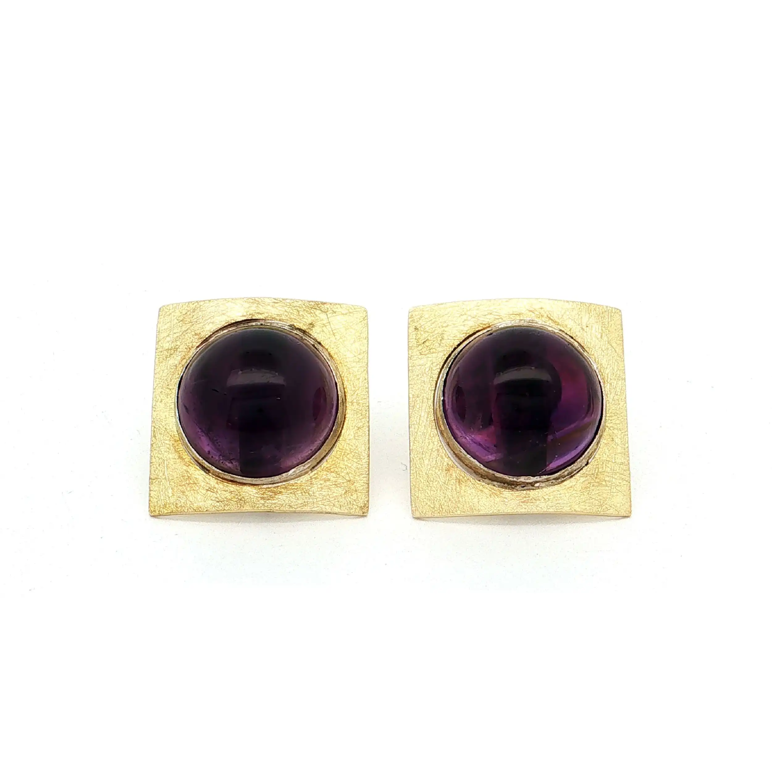Ohrstecker Geldgold/ Silber mit Amethyst