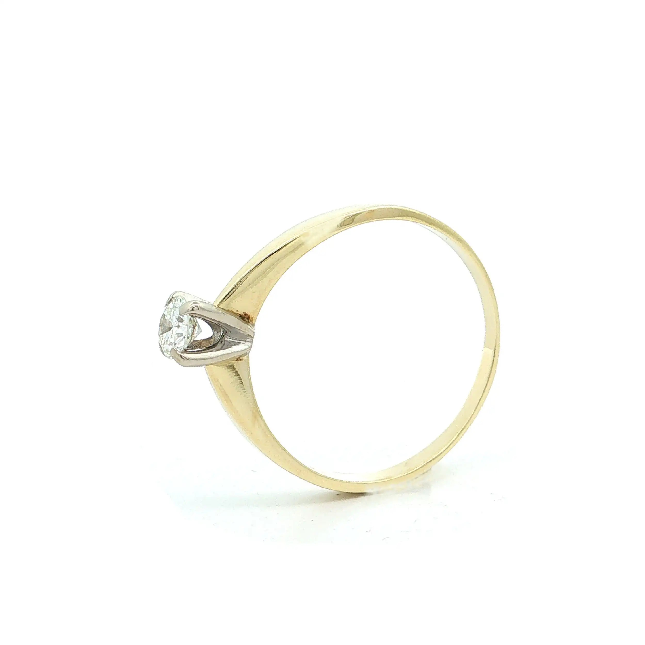 Ring Bicolor mit Brillant, graviert mit 0,29ct